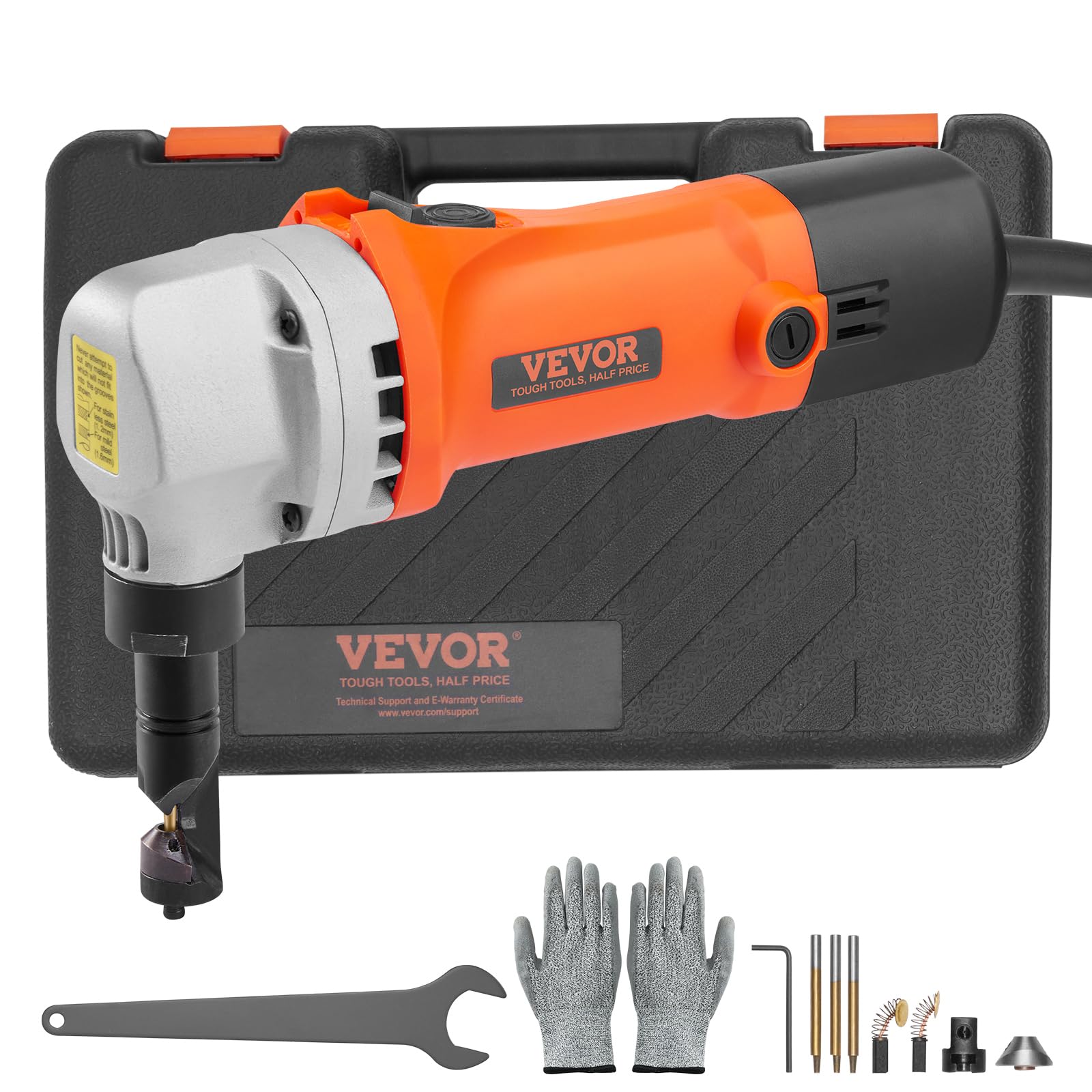 VEVOR 550W Electric Sheet Metal Nibbler - 2200 RPM High Speed Cutter with 360° Rotation for Stainless Steel, Aluminum, Plastic & Wood | Perfect for Straight, Curved & Circular Cuts in DIY Projects, Metal Fabrication & Home Renovations