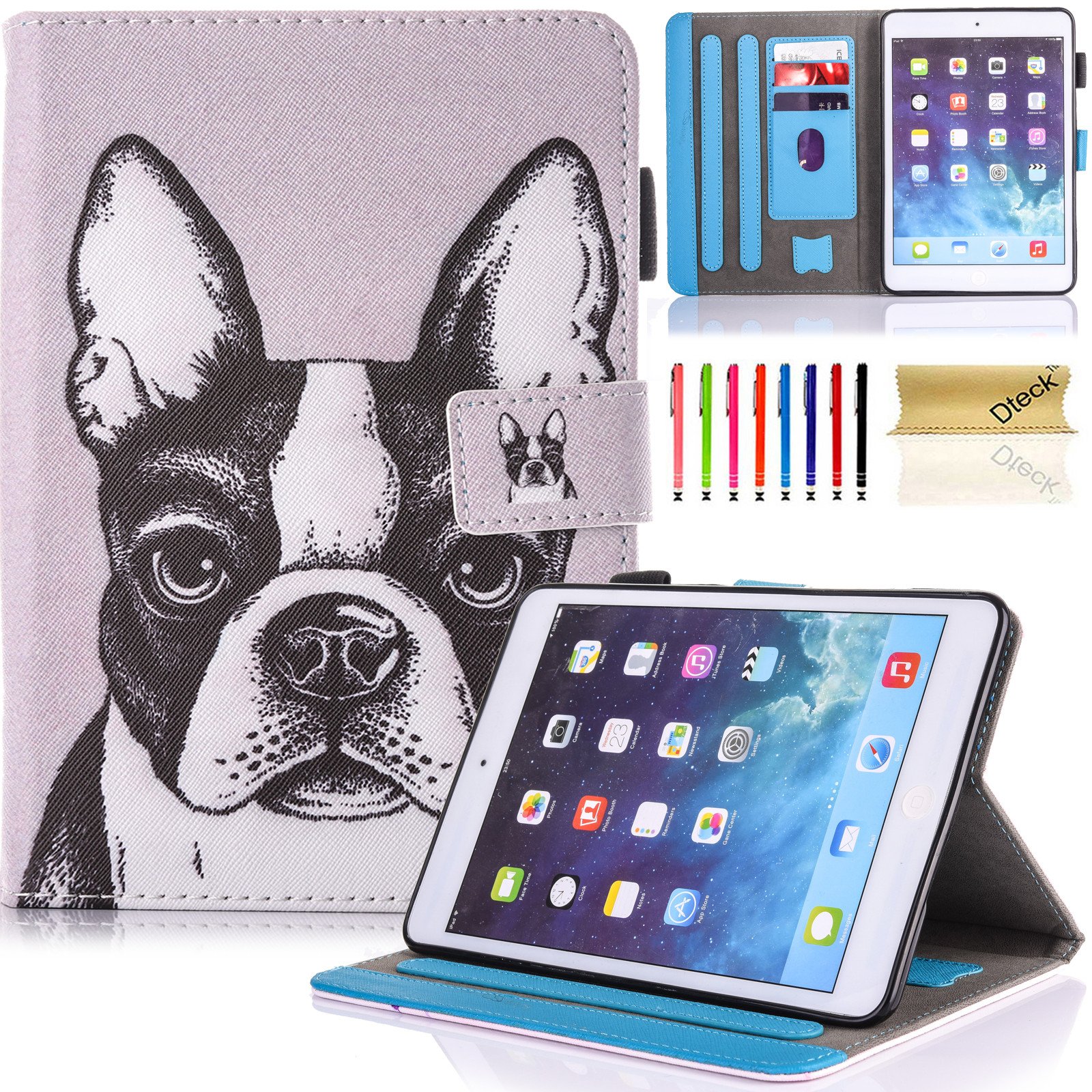 DTECK Premium PU Leather iPad Case - Auto Wake/Sleep Smart Cover with Multi-Angle Stand for iPad 9.7