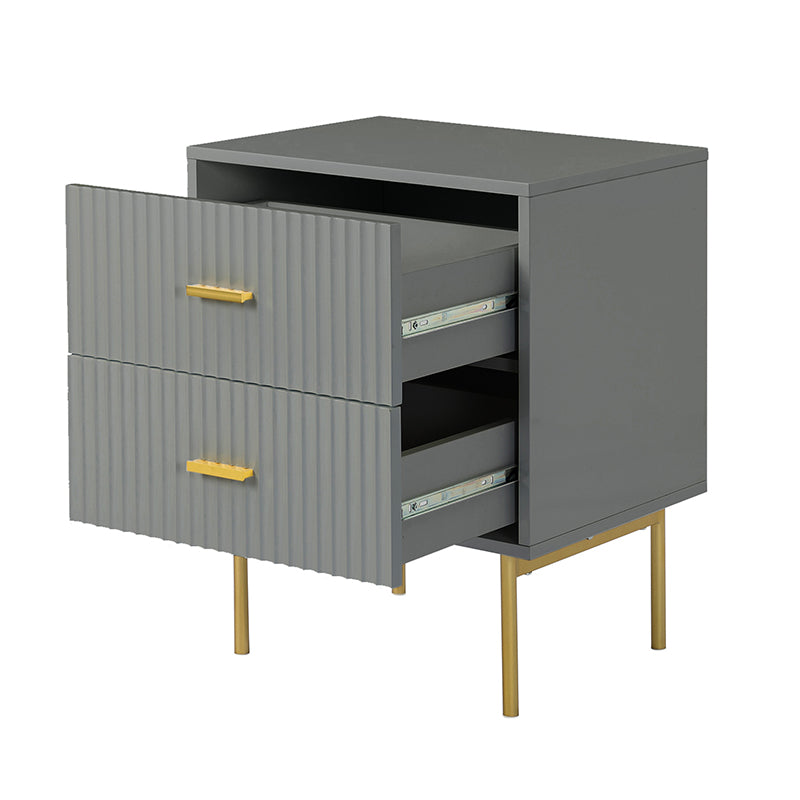 Modern Nightstand with Two Drawers - Nahuel Bedside Table with Optional Styles for Bedroom, Living Room & Guest Room - Sturdy Wooden End Table with Storage for Home Decor