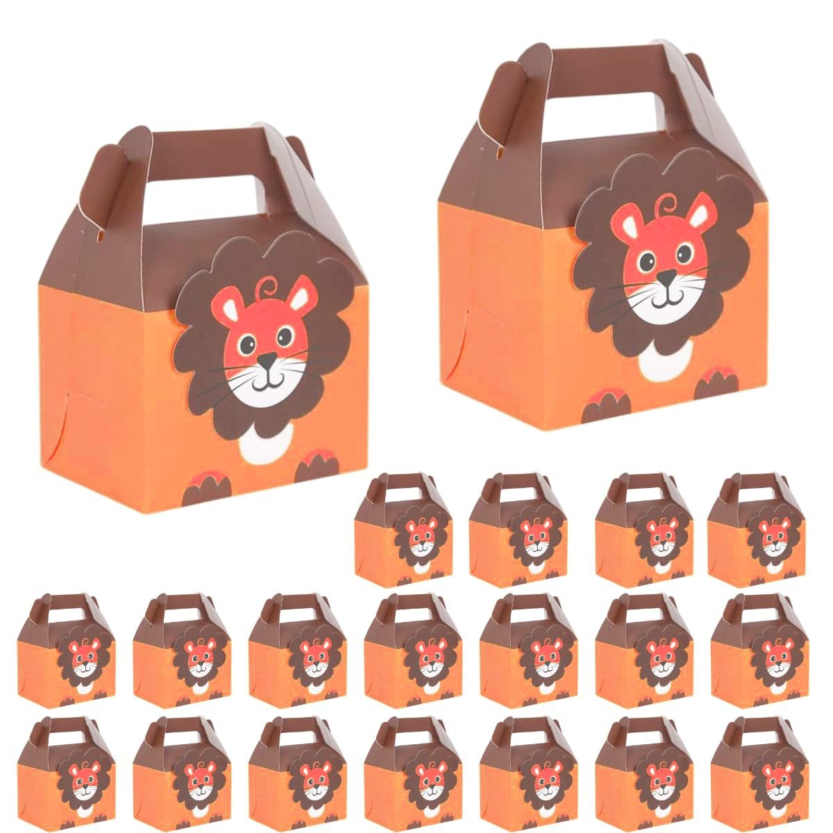 20-Piece Lion Printed Decorative Folding Storage Box Set - Perfect for Kids Birthday Gifts, Party Favors, Chocolate & Dry Fruit Packaging - Reusable Cardboard Gift Boxes for Home Organization & Party Decor