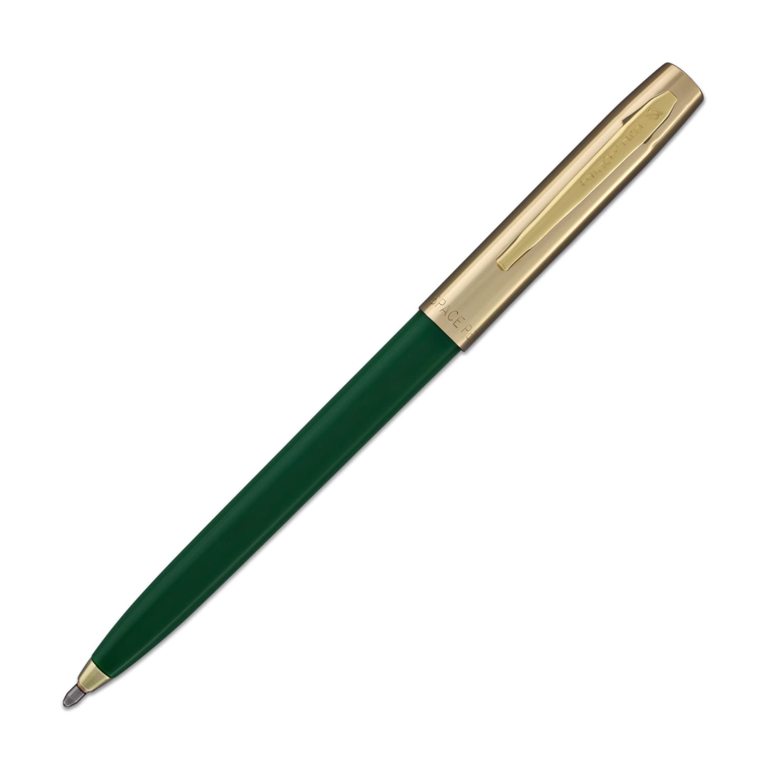 Fisher Space Pen Cap-O-Matic Ballpoint Pen - Green with Brass Trim - Premium Writing Instrument for Office, Travel & Outdoor Adventures