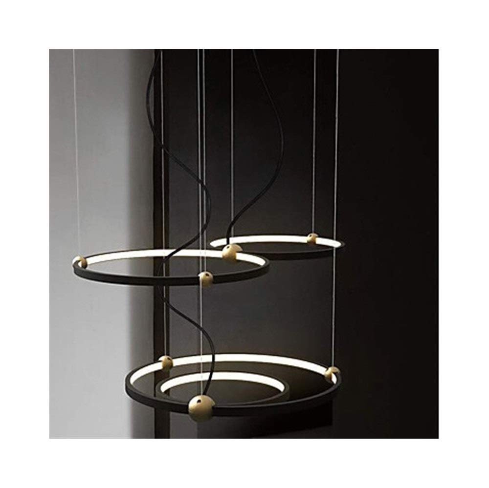 Modern Geometric Metal Chandelier - Adjustable Ring Design for Dining Room, Living Room, Study & Clothing Store Lighting | Elegant White Finish | Perfect for Home Decor & Commercial Spaces