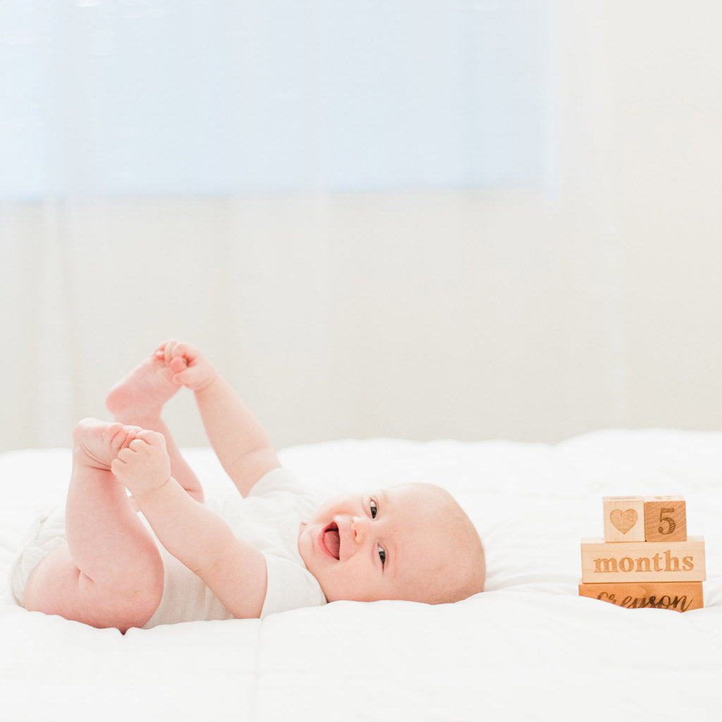 Baby Milestone Blocks - Wooden Photo Props for Monthly Growth Tracking | Perfect for Newborn Photography, First Birthday, and Nursery Decor
