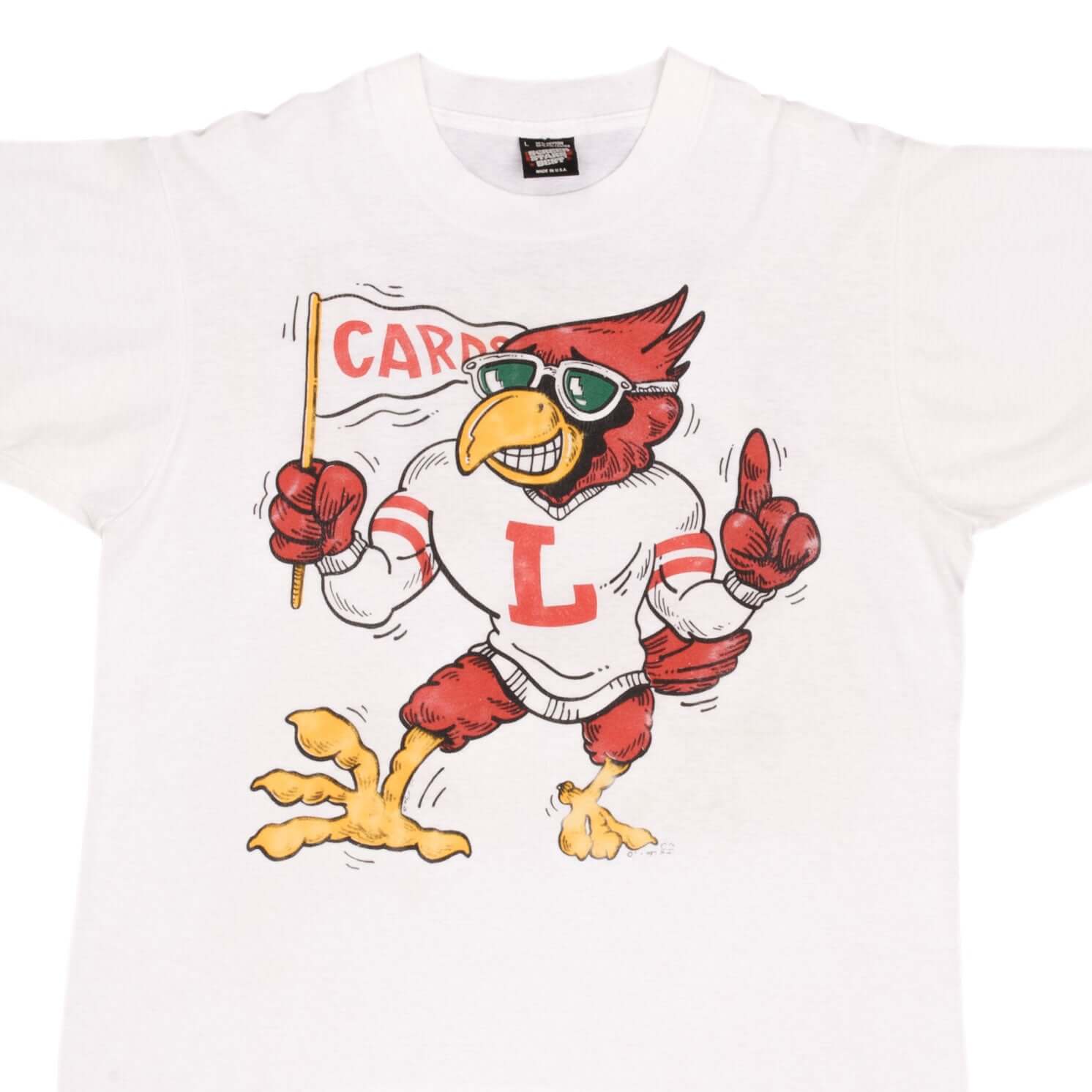 Vintage 1987 Louisville Cardinals Football T-Shirt - Authentic Retro NCAA College Sports Tee - Made in USA - Size Large - Perfect for Game Day, Tailgating & Sports Fan Gifts