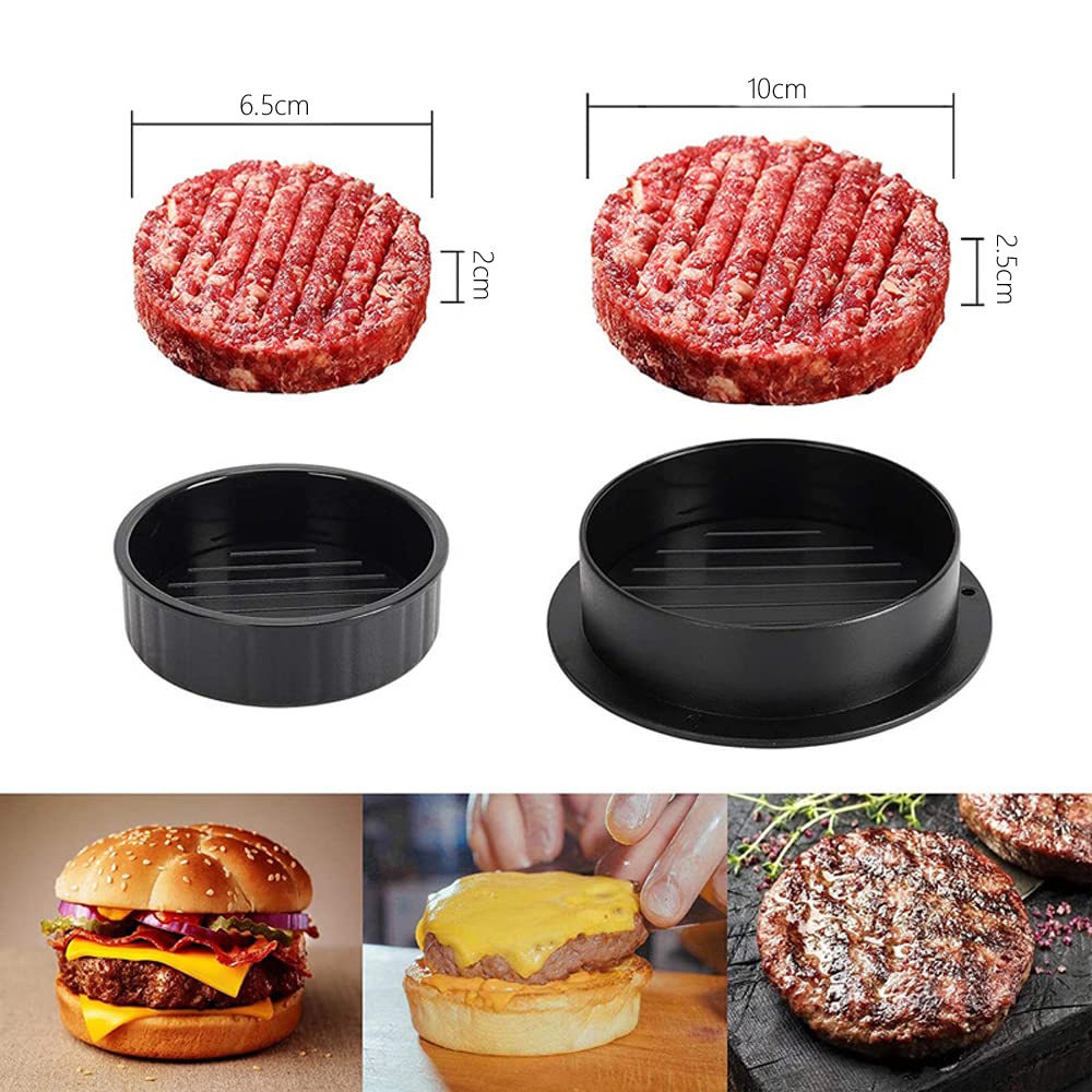 3-in-1 Non-Stick Hamburger Press Patty Maker with 100 Wax Papers - Create Perfectly Shaped Burgers for BBQ, Picnics & Family Gatherings