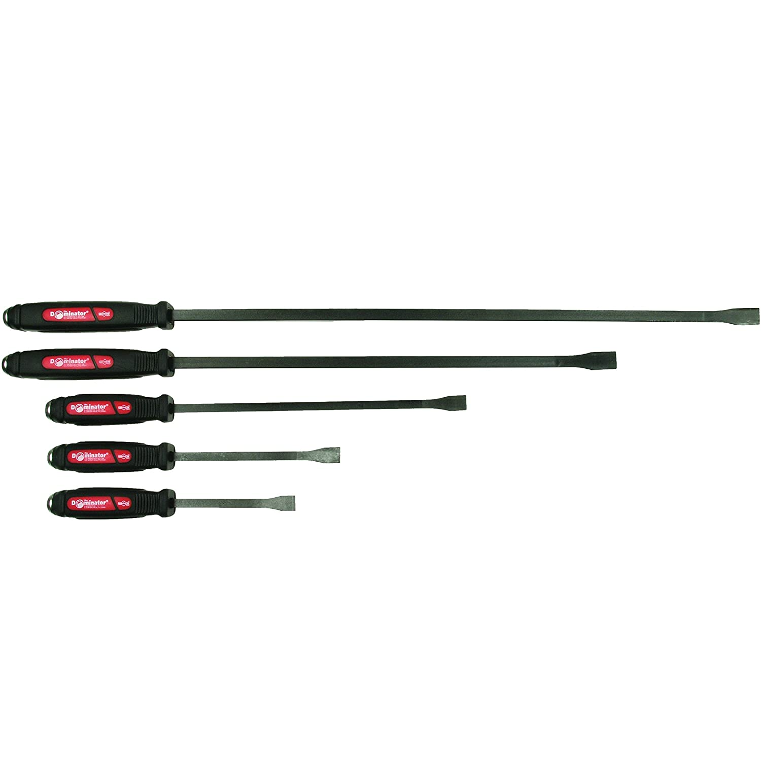 Mayhew Steel 61366 5-Piece Dominator Pry Bar Set - Heavy Duty Demolition Tools for Construction, Auto Repair & Home Improvement Projects