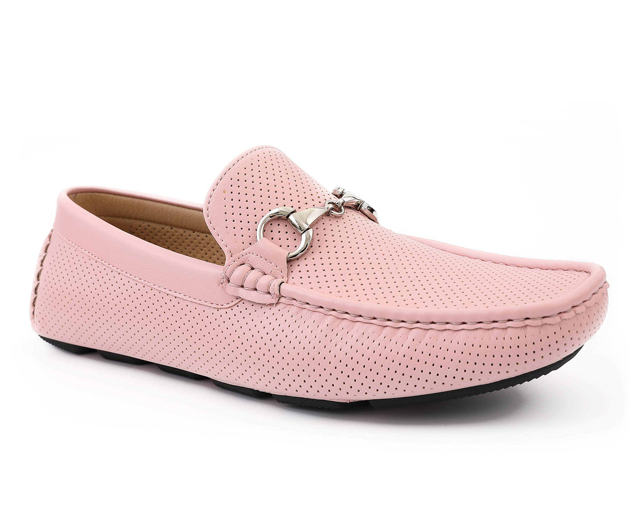Jetrano Jetstream Men's Laser Embossed Perforated Driver Loafers - Casual Slip-On Moccasins with Metal Bit & Detailed Stitching - Perfect for Office, Travel & Everyday Wear