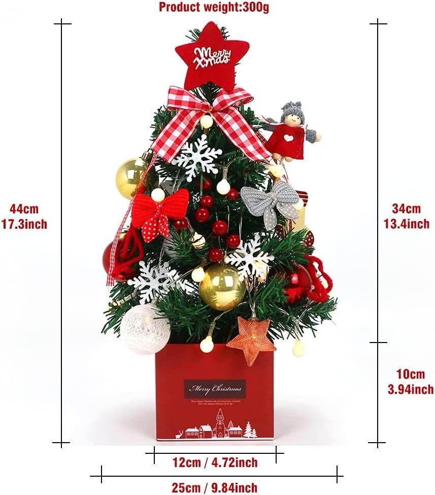 Mini Artificial Christmas Tree for Desktop - Small Holiday Decor for Table, Desk & Countertop - Perfect for Home, Office & Holiday Party Decorations
