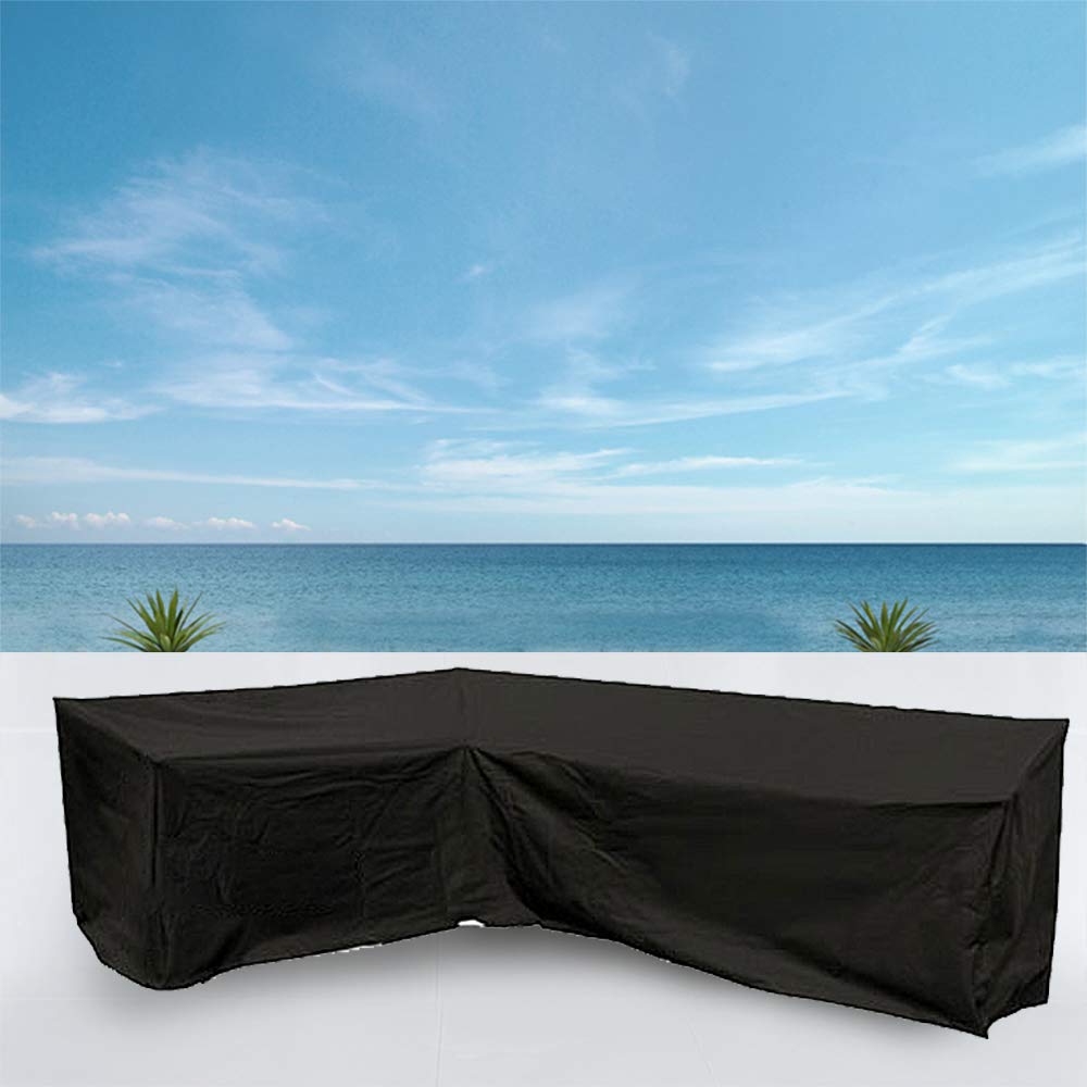 **Waterproof V-Shaped Sectional Sofa Cover 105x105 Inches - Dustproof Outdoor Indoor Patio Furniture Protector for Veranda, Garden, Backyard & Balcony Use**