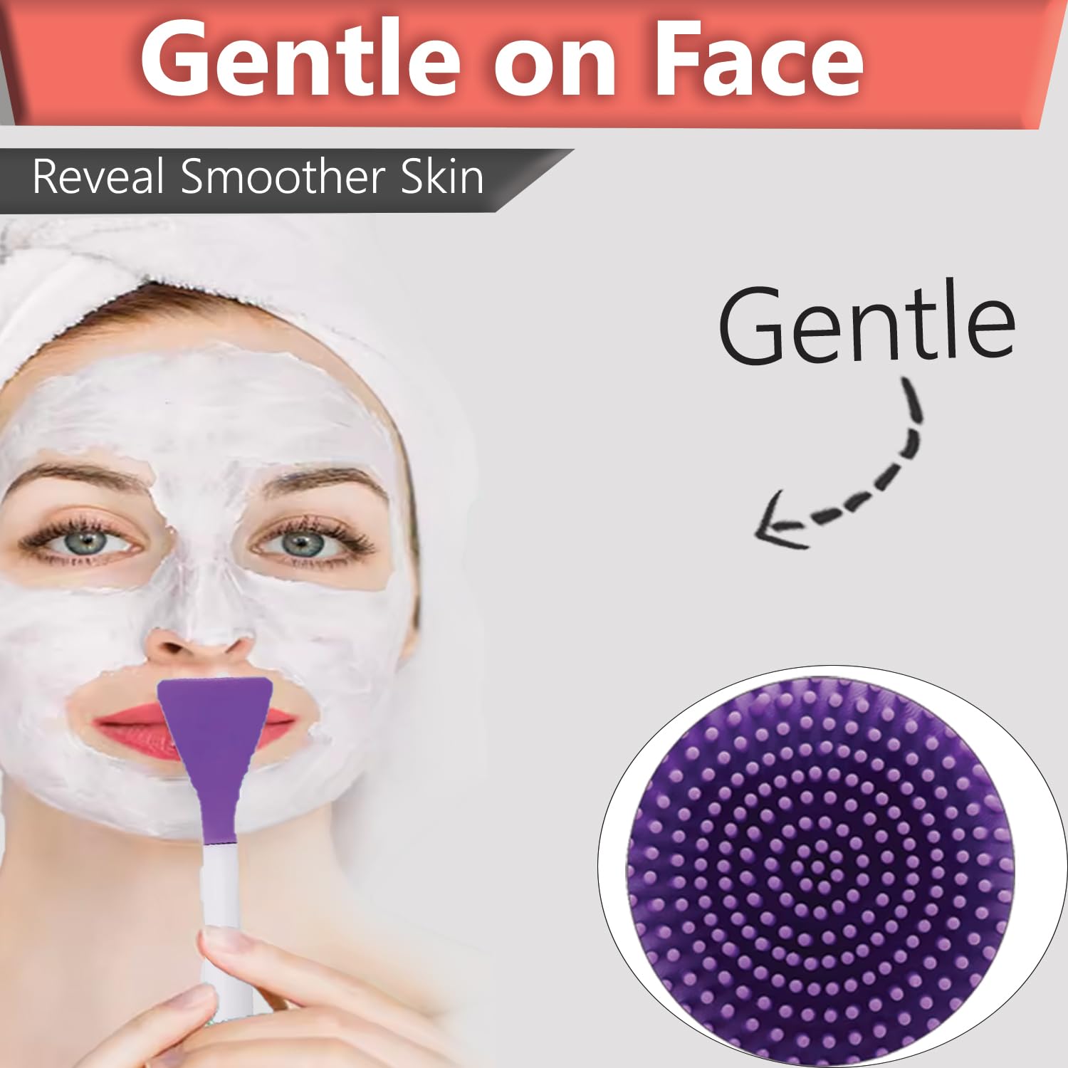 2-in-1 Silicone Facial Scrubber Brush for Men & Women - Gentle Exfoliating Face Massager Tool for Deep Cleansing & Skin Care - Perfect for Daily Face Wash Routine (Random Colors) - MN02 by TEMPERIA