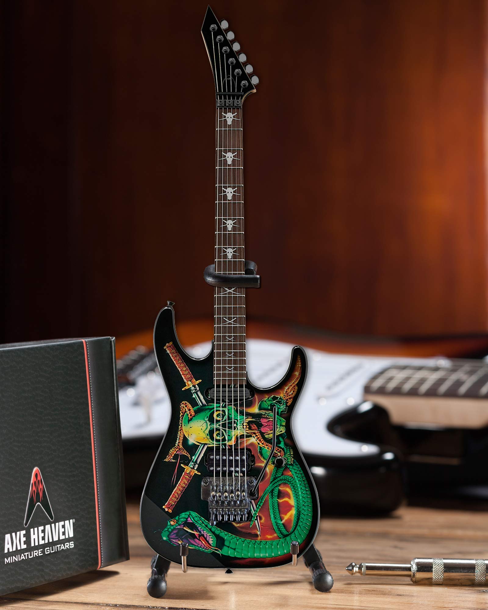 Mini Electric Guitar Replica - George Lynch Skulls & Snakes Collectible Model - Perfect for Music Lovers, Rock Fans & Home Decor