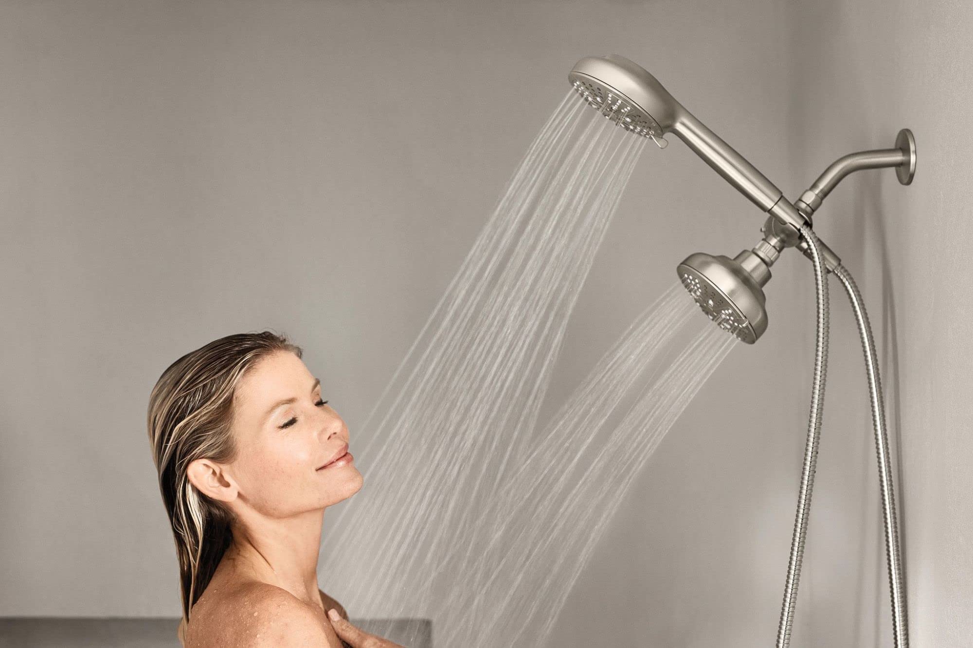 Moen 200C0SRN Hydro Energetix 2-in-1 Shower System with Handheld Spray - Spot Resist Brushed Nickel Finish - Perfect for Modern Bathrooms & Spa-Like Shower Experience