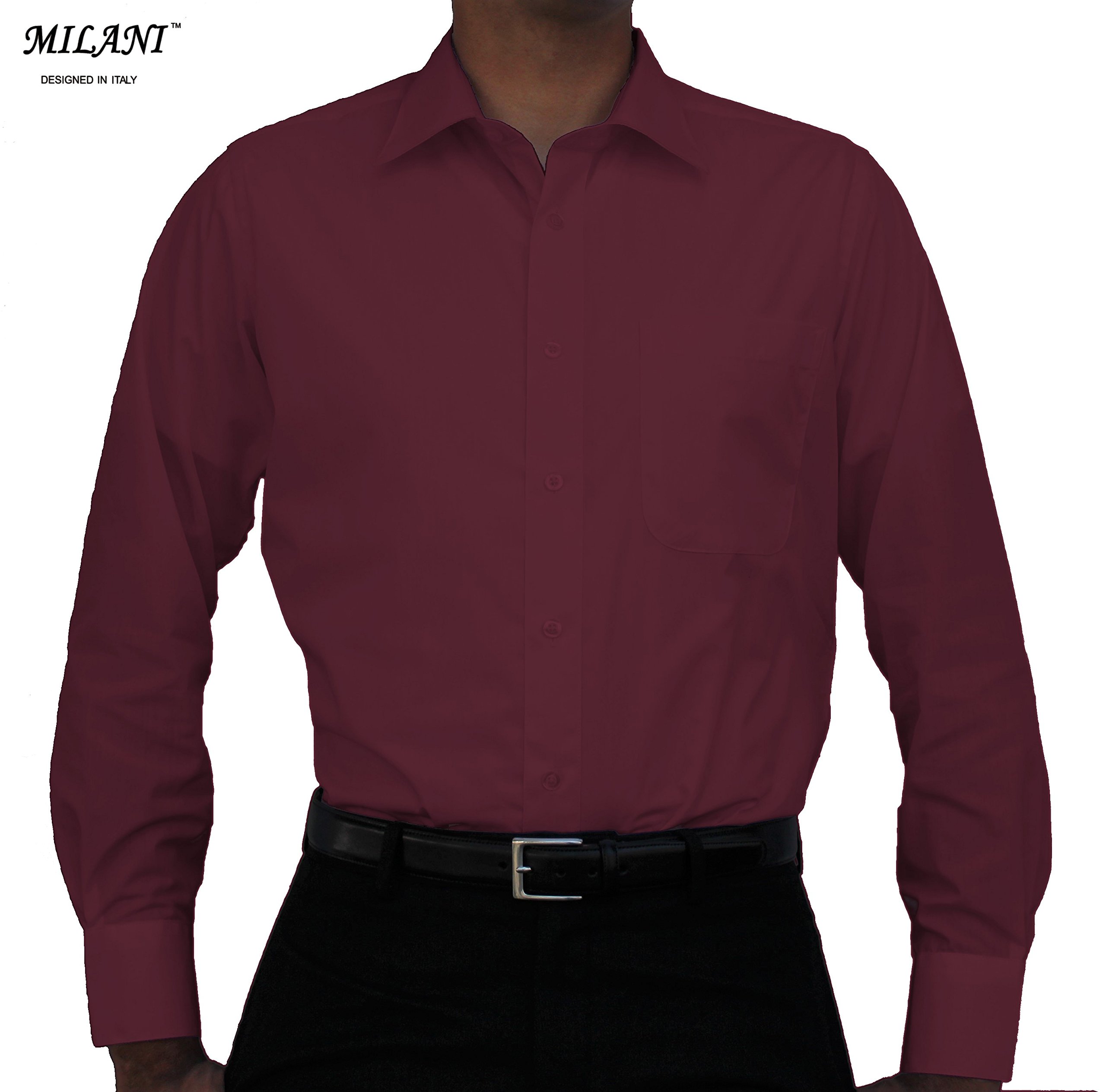 Milani Standard Fit Dress Shirt with French Cuffs | Premium Men's Formal Shirt for Business & Special Occasions | Office Wear, Weddings & Evening Events
