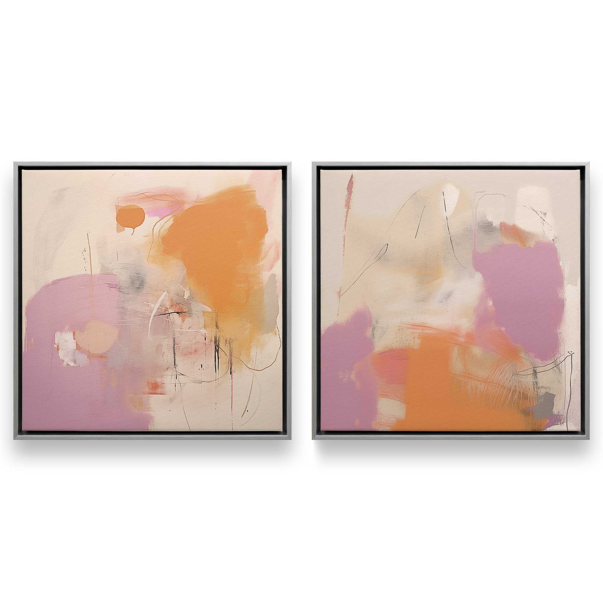 Premium Cotton Candy Delight Canvas Art Set of 2 - Sweet Home Decor for Bedroom, Living Room & Nursery Wall
