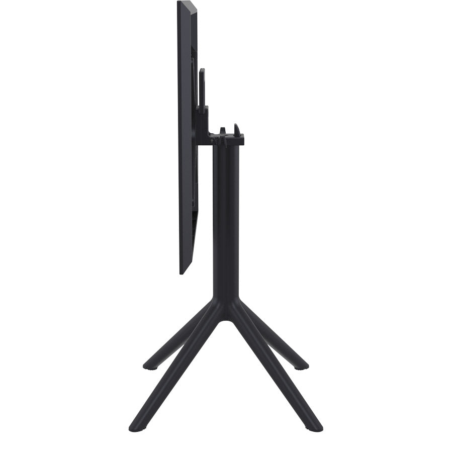 Sky Folding 24 Inch Black Bistro Table - Outdoor Patio, Garden, Balcony Dining Set for Small Spaces