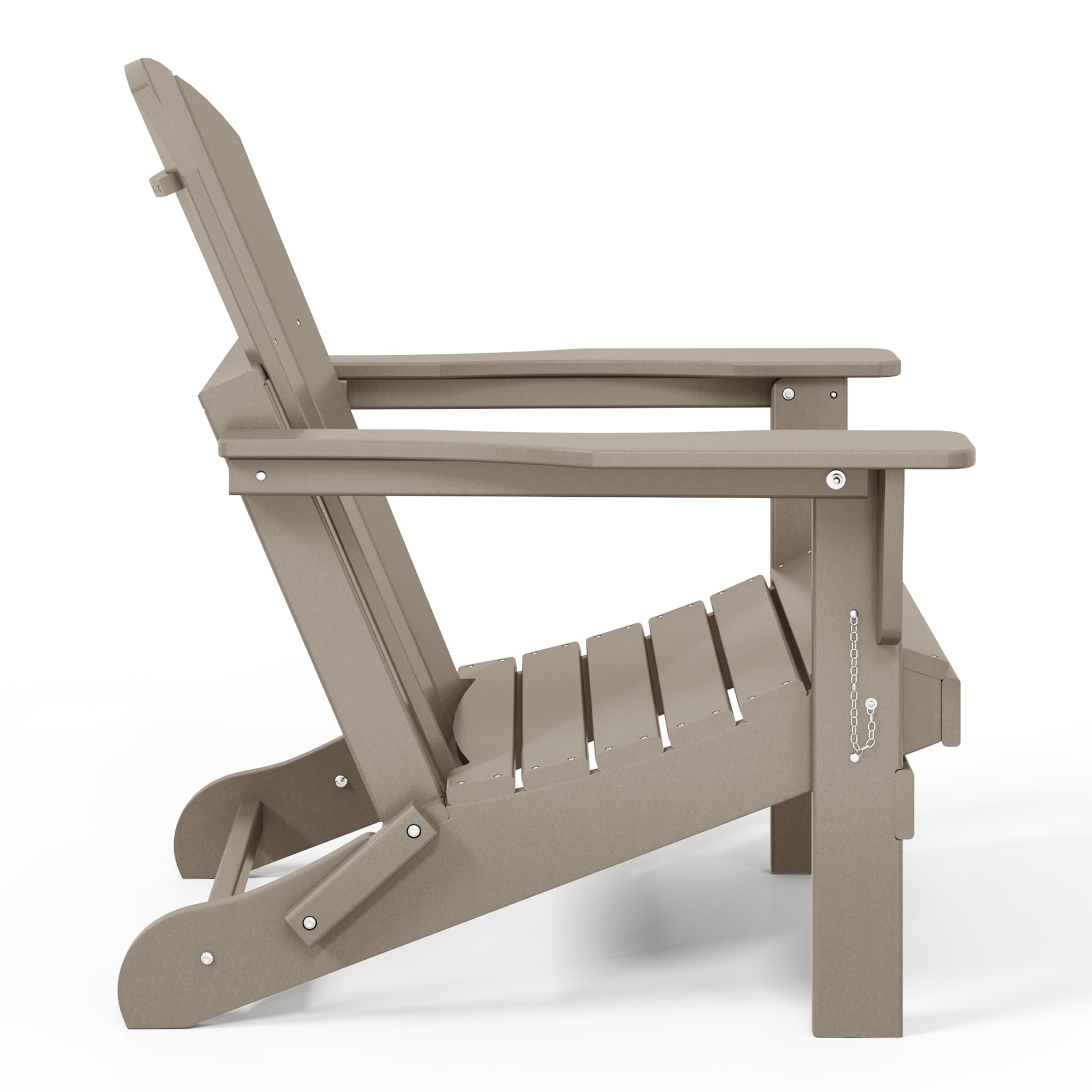 **WO Home Furniture Adirondack Chair Lounger - Outdoor Folding Chair for Fire Pit, Beach, Balcony, Backyard, Lawn, Patio, Pool, Deck & Garden - Weathered Wood Finish - Perfect for Relaxing, Sunbathing & Outdoor Gatherings**