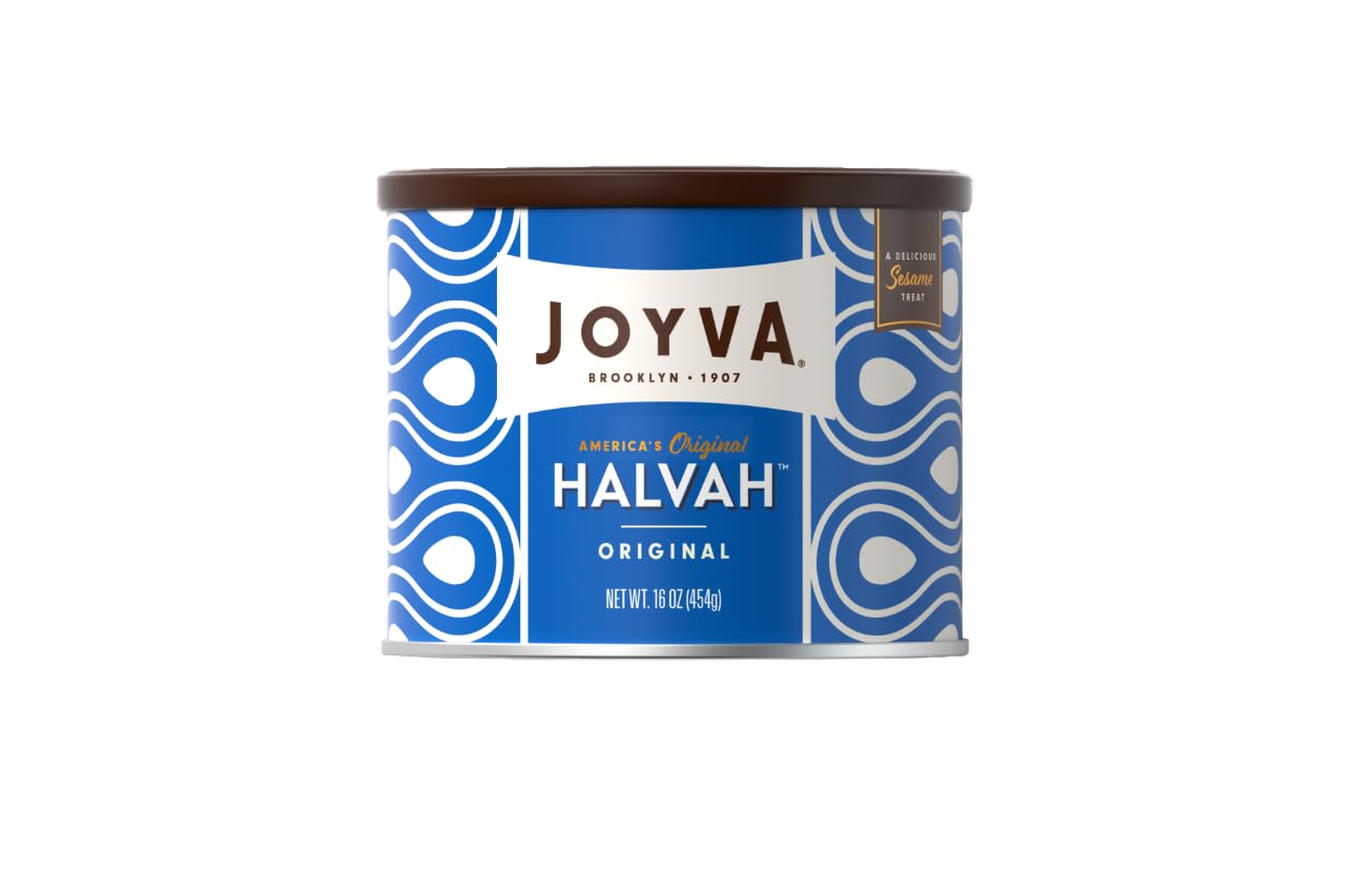 Joyva Halvah - Original Sesame Candy Bar, 16oz (Pack of 1) | Dairy Free, Gluten-Free & Kosher Parve Snack | Handcrafted in Brooklyn | Perfect for Vegan Desserts, Healthy Snacking & Gift Giving