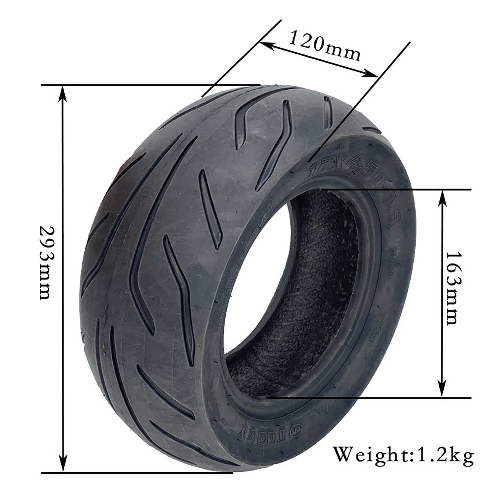 12x4.50-6.5 Thickened Wear-Resistant Tubeless Scooter Tires - 12 Inch Electric Scooter Replacement Tires for Enhanced Durability & Performance | Perfect for Commuting, Off-Roading & Urban Riding