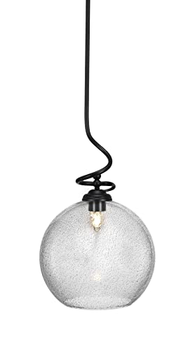Toltec Lighting Capri 1-Light Matte Black Pendant Light Fixture (900-MB-4392) - Perfect for Kitchen Island, Dining Room, and Entryway Lighting