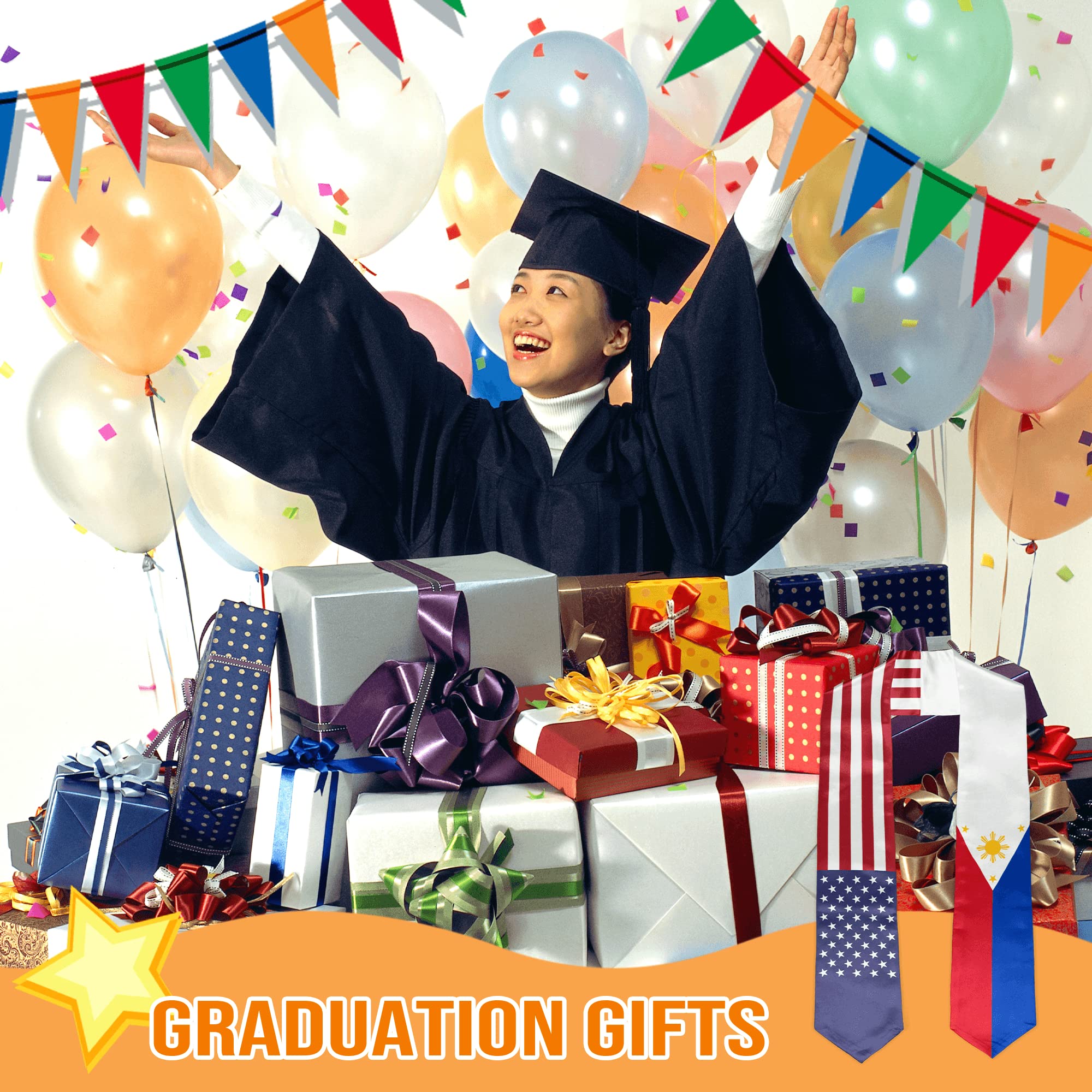 American & Puerto Rico Flag Graduation Stole Sash - Class of 2023 Graduation Gift for High School & College Ceremonies (Perfect for Commencement, Photos & Celebrations)