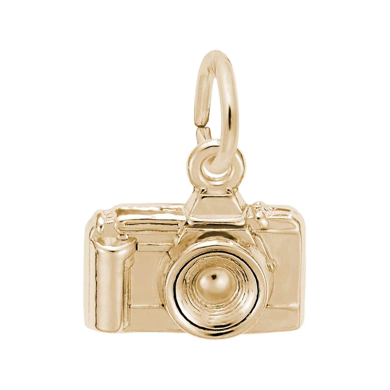 14K Yellow Gold Camera Charm Pendant - Perfect for Necklaces, Bracelets & Jewelry Making - Great Gift for Photographers & Travel Lovers