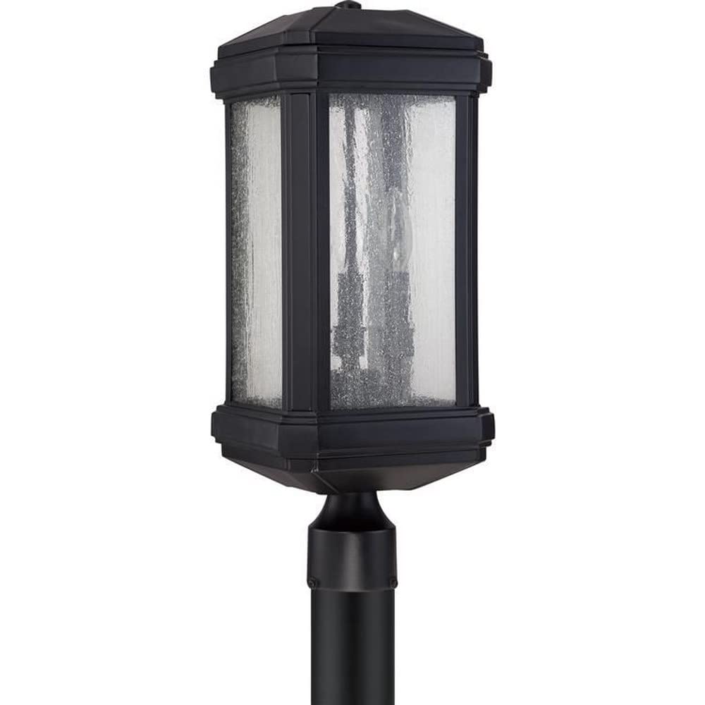 3-Light Outdoor Post Lantern - Transitional Style Black Exterior Light Fixture for Porch, Patio & Garden - Weather Resistant & Energy Efficient (Model 71-Bel-1753573) - Perfect for Entryway Lighting, Pathway Illumination & Landscape Accents