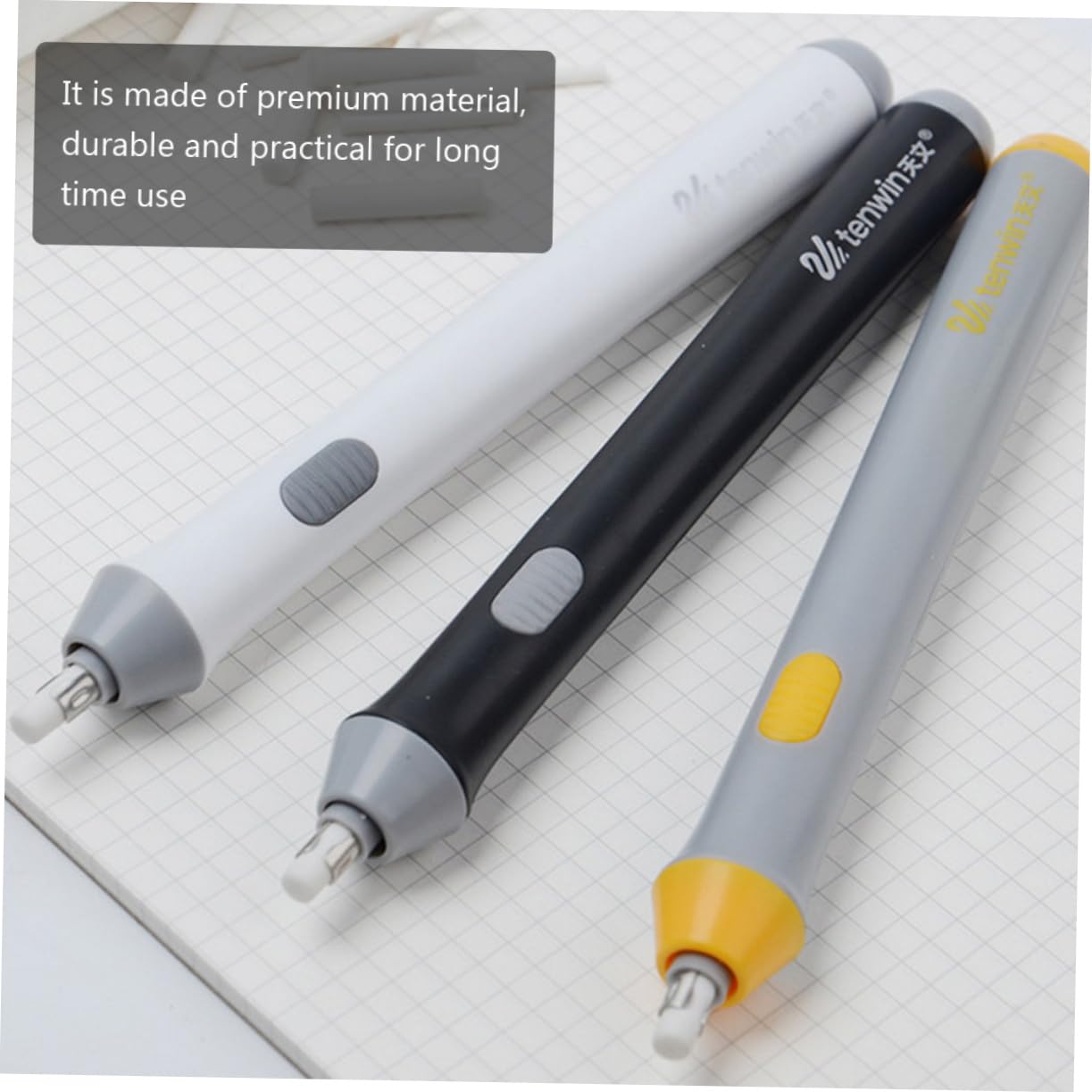 STOBOK 25pcs Rechargeable Electric Eraser Kit with Auto-Rotate Eraser & Mechanical Pencils - Battery Powered Erasing Tool for Drawing, Sketching, Art & Office Work - Perfect for Artists, Students & Professionals