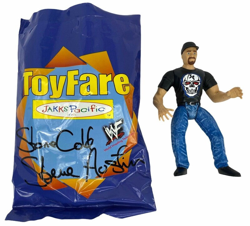 Vintage 1999 WWF Jakks Pacific Stone Cold Steve Austin ToyFare Mailaway Action Figure - Collectible Wrestling Toy for Fans & Display