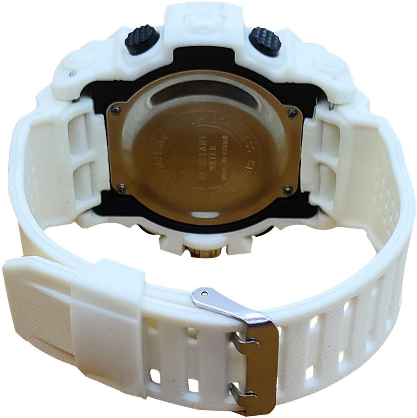 TR-2505 Waterproof Round Fitness Gym Watch - Full White Design for Running, Swimming & Outdoor Sports