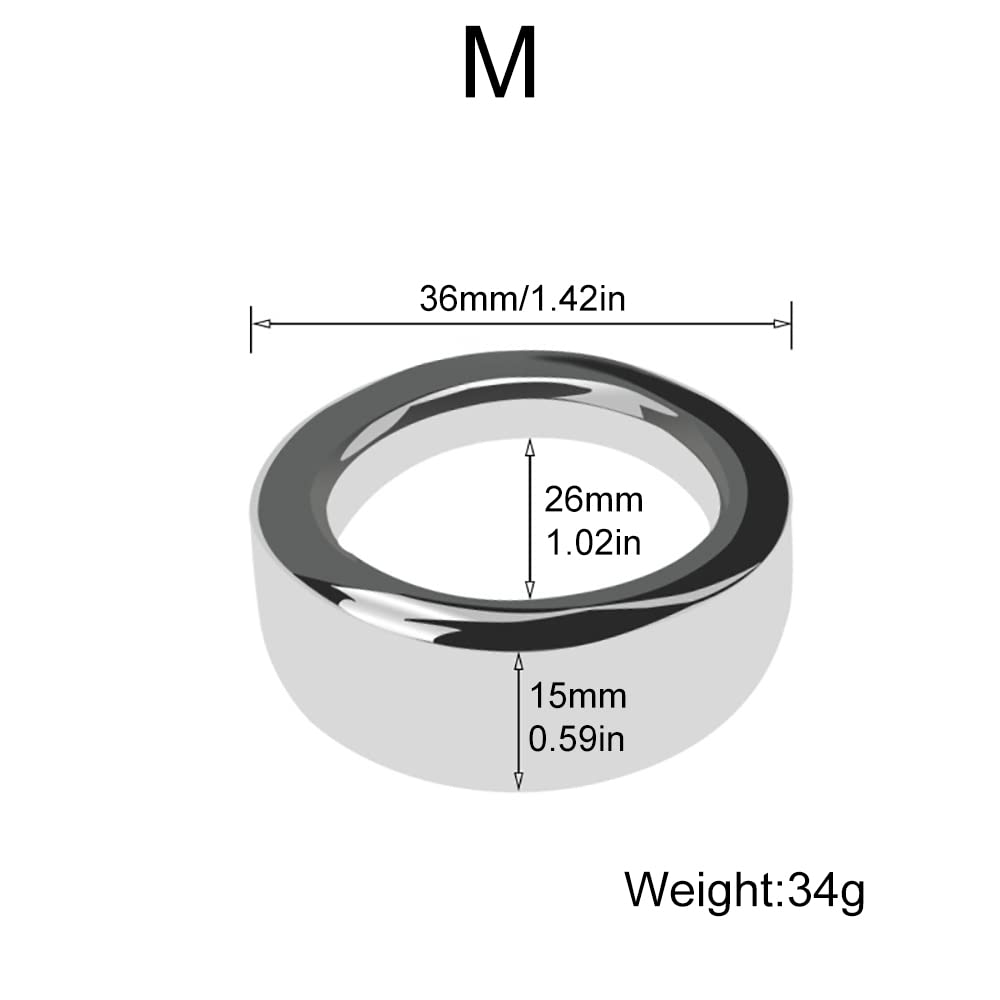 Premium Stainless Steel Cock Ring for Men - Glans Ring Enhances Pleasure & Delays Ejaculation - Medium Size Metal Penis Ring - Perfect for Couples Play & Solo Stimulation