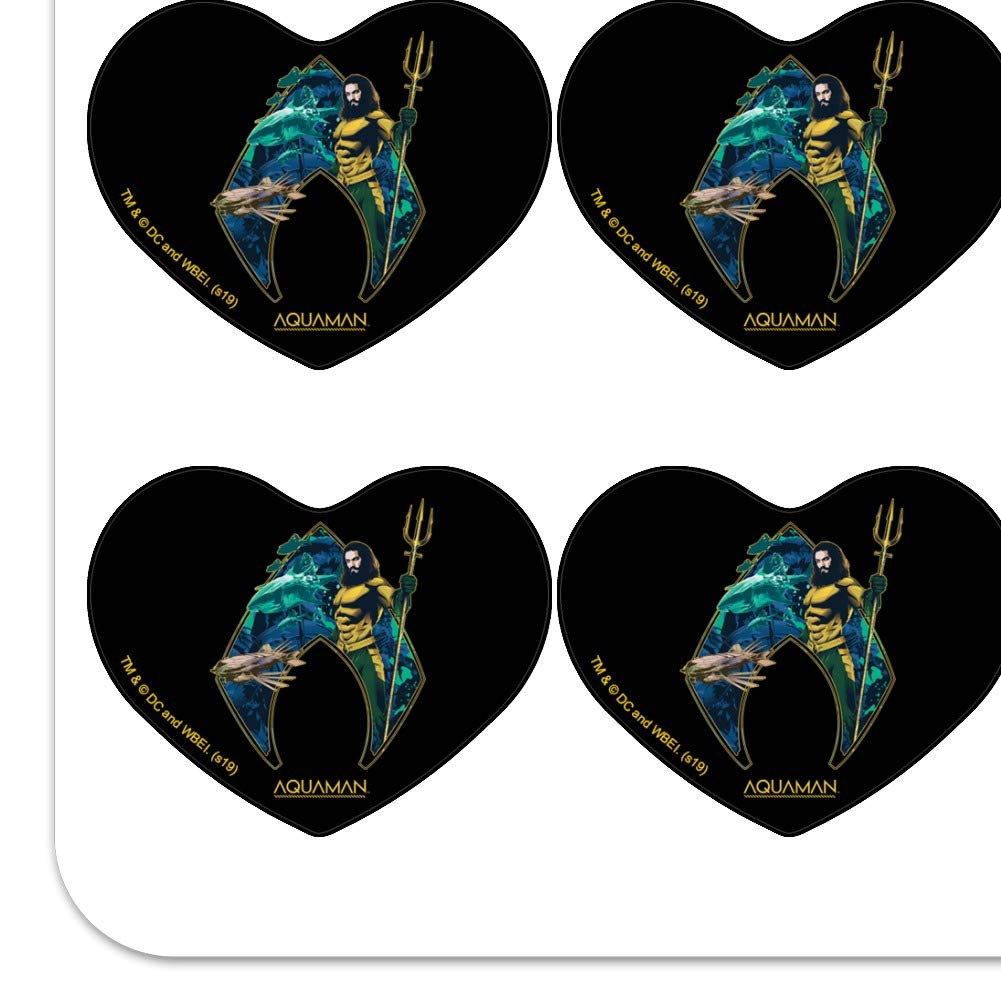 Aquaman Movie Atlantis Logo Heart Shaped Planner Stickers - DIY Scrapbooking, Journaling, Bullet Journal Supplies for Fans - Perfect for Planners, Calendars, Craft Projects & Gift Decoration