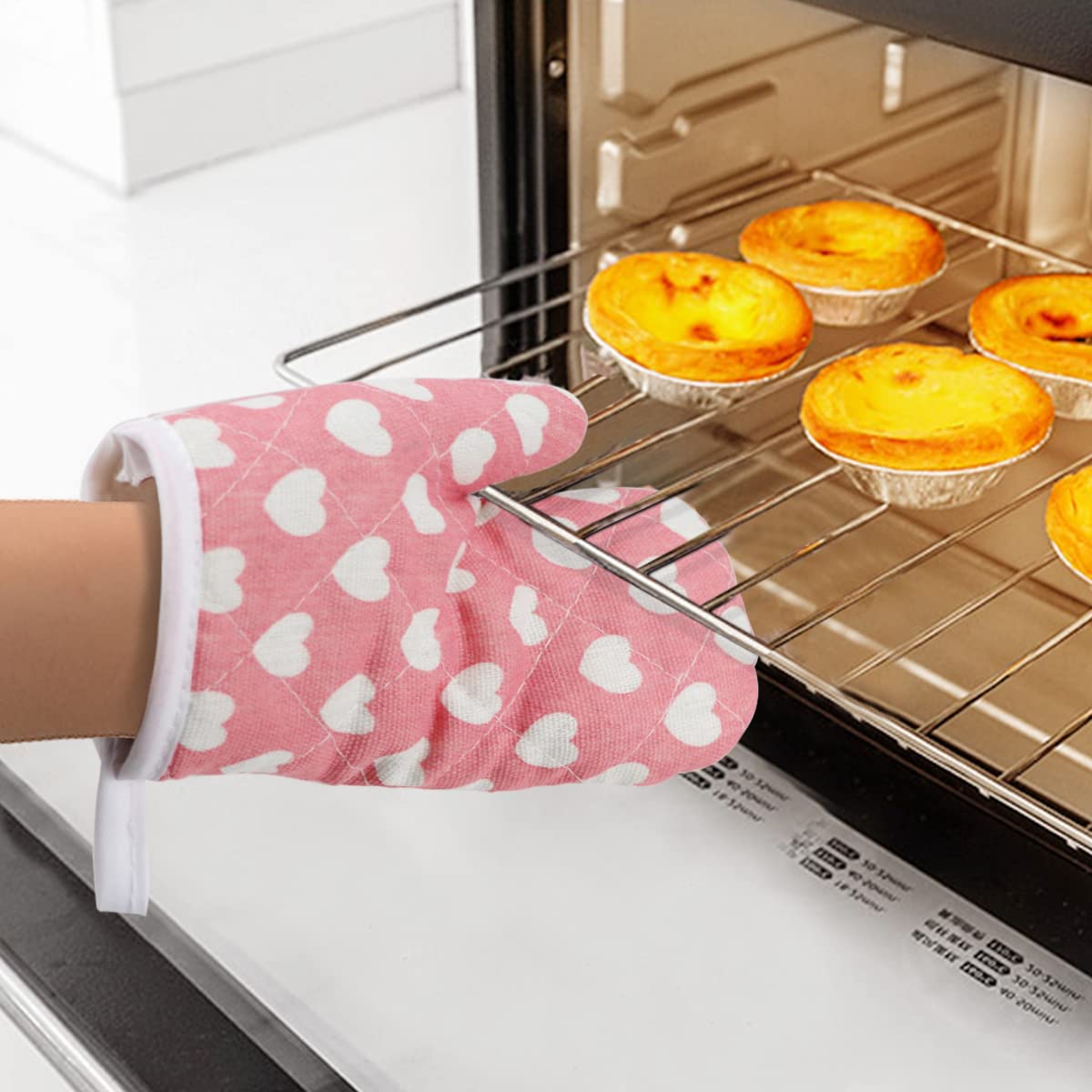 DOERDO 2 Pack Heat Resistant Kids Oven Mitts for Children Ages 4-12 (7