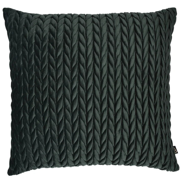 Laurence Llewelyn Bowen Amory Cushion - Premium Bottle Green Velvet Throw Pillow for Sofa, Bed & Home Decor - Elegant Living Room & Bedroom Accent Cushion
