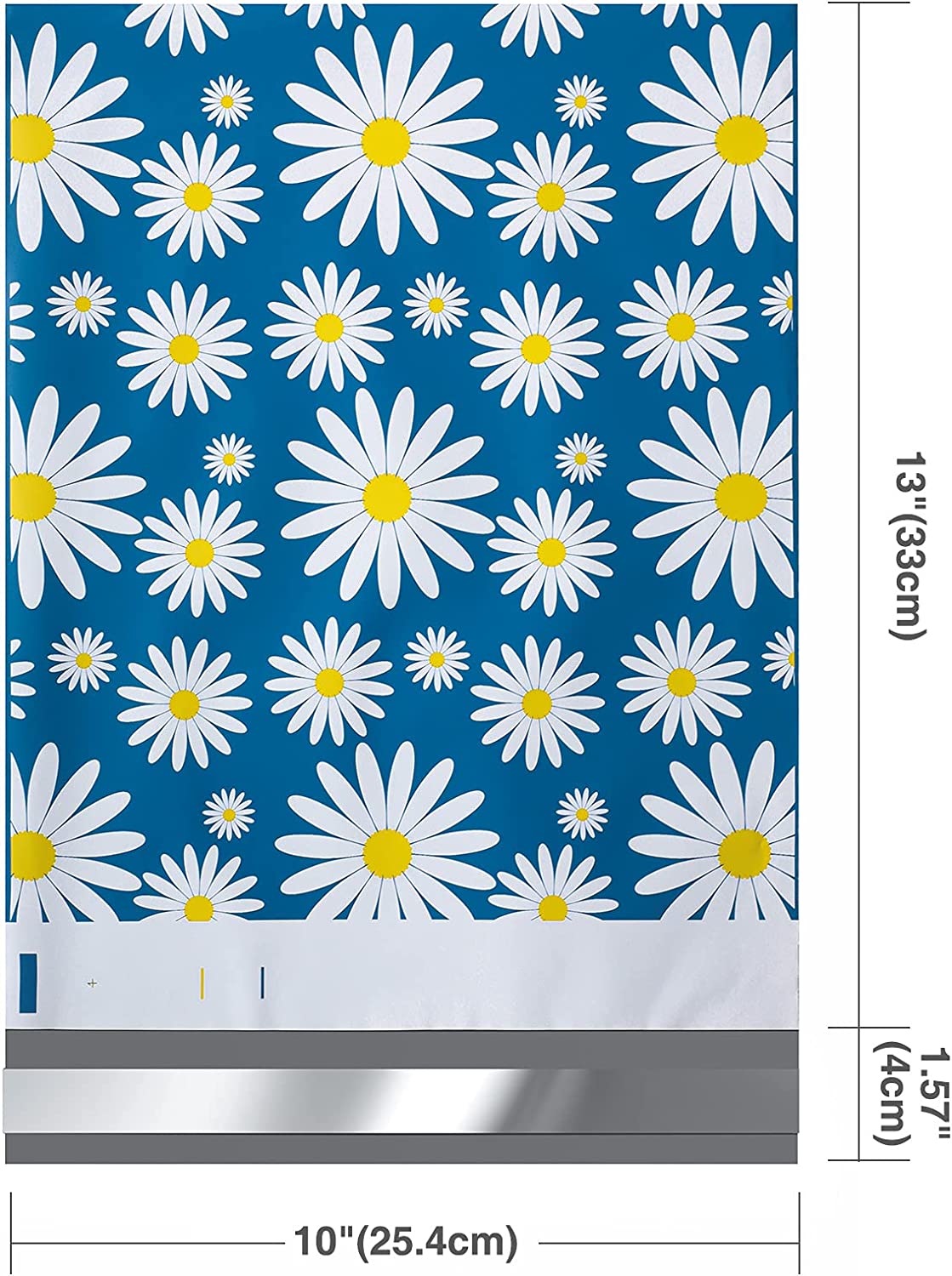 10x13 Inch Blue Daisy Printed Poly Mailer Envelopes - Waterproof Shipping Bags for Ecommerce, Small Business & Online Stores - Perfect for Clothing, Jewelry & Lightweight Packages