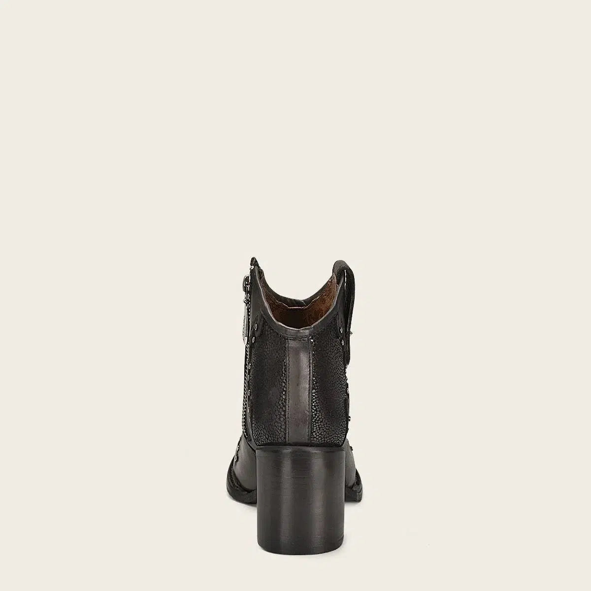 Stylish Women's Black Stingray Skin Ankle Boots - Fashionable & Comfortable for Casual Outings, Parties & Office Wear