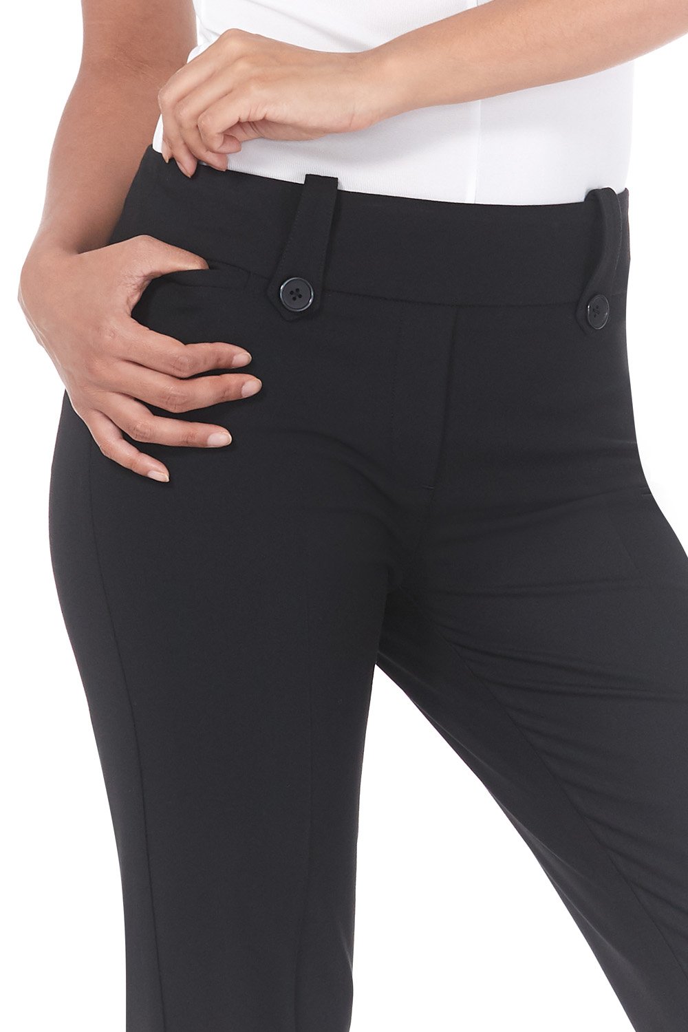 Rekucci Women's Stretch Bootcut Pants with Tummy Control - Smart Desk to Dinner Comfort for Work & Casual Wear