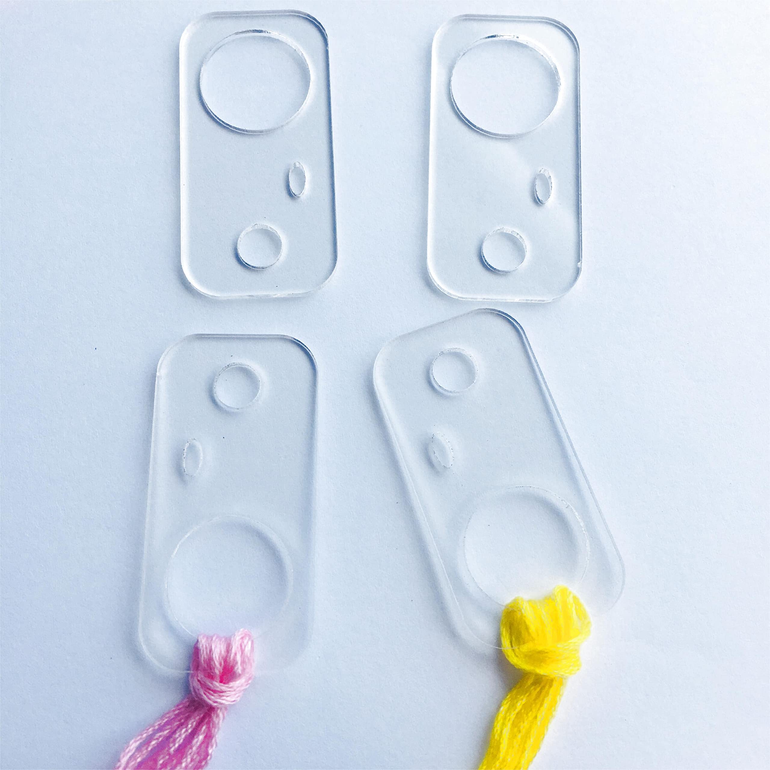 Clear Acrylic Rectangle Floss Drops - 20pcs Embroidery Thread Organizer Chips for Cross Stitch & Needlework - Perfect for Craft Storage and DIY Sewing Projects