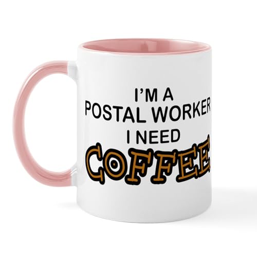 White/Pink Inside - Postal Worker Need Coffee Mug