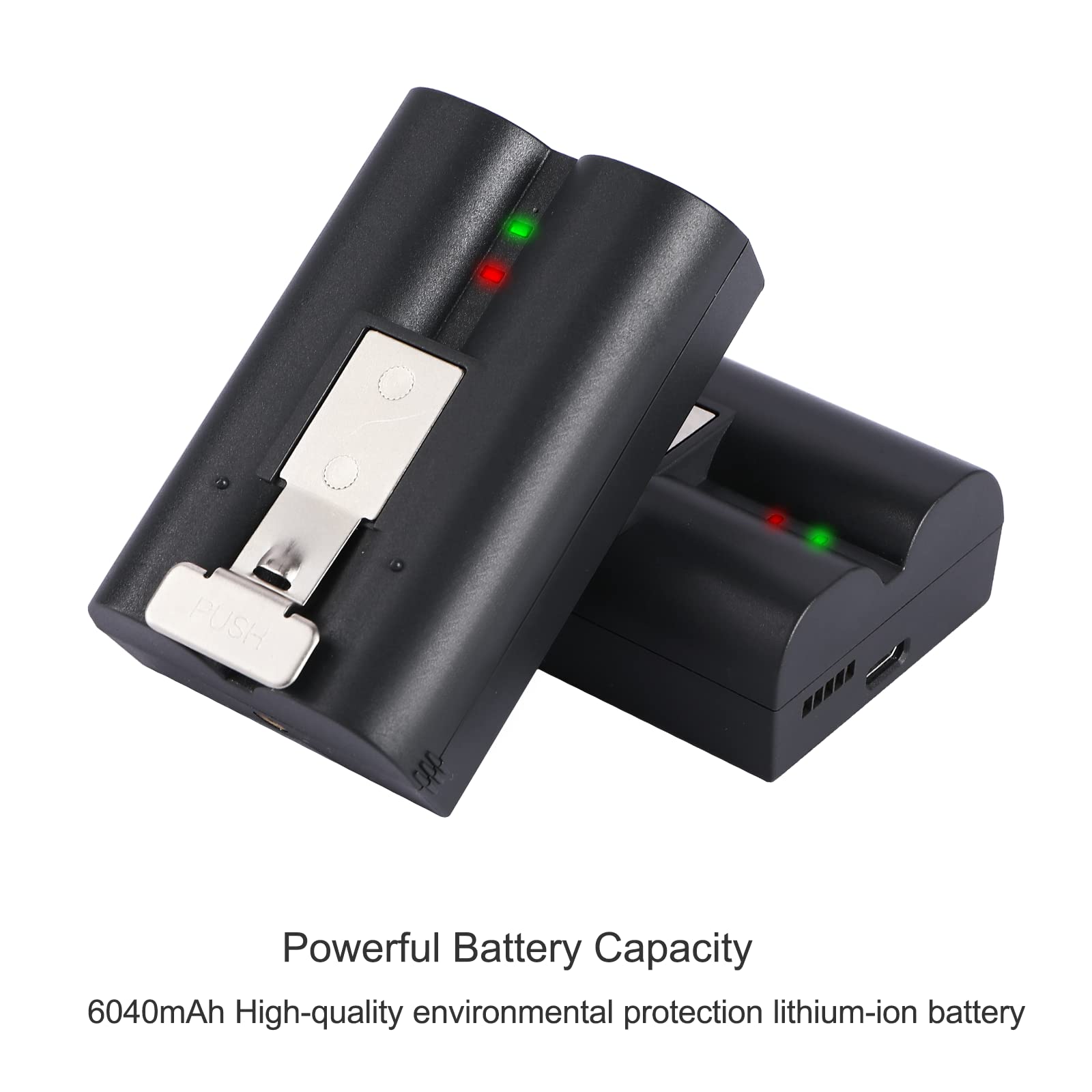 2 Pack Replacement Battery for Ring Video Doorbell 2/3/4, Spotlight Camera & Indoor/Outdoor Cameras - 6040mAh Rechargeable 3.65V Li-Ion Battery - Perfect for Home Security & Continuous Surveillance