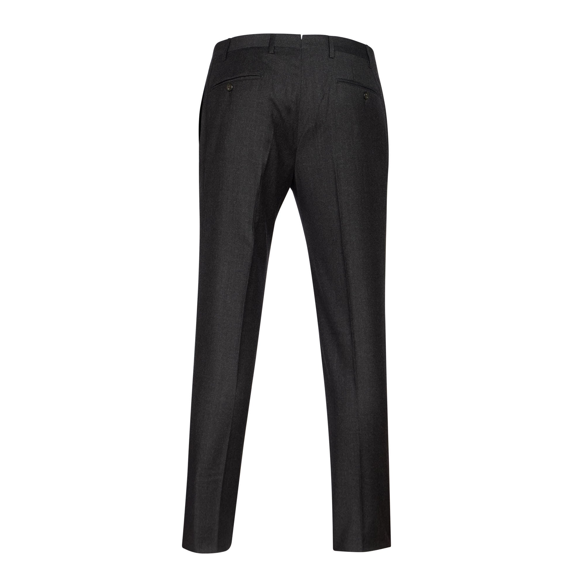 Premium CORNELIANI Men's Flannel Dress Pants in Charcoal Gray - Comfortable & Stylish for Office, Business Casual & Winter Wear