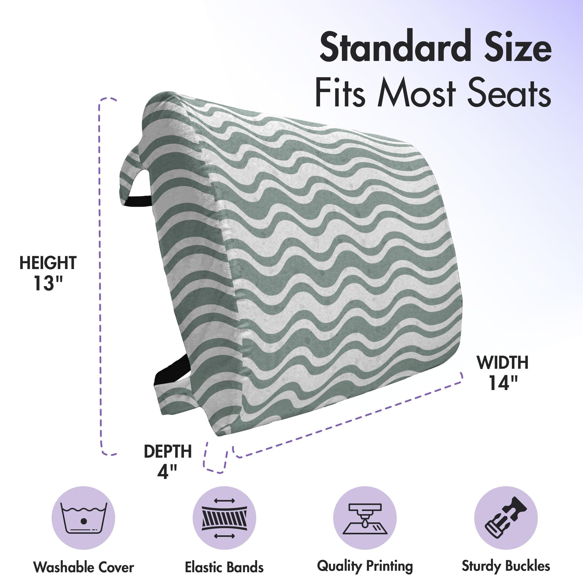 Ambesonne Abstract Lumbar Support Pillow - High Density Foam for Office Chair & Car Seat - 14