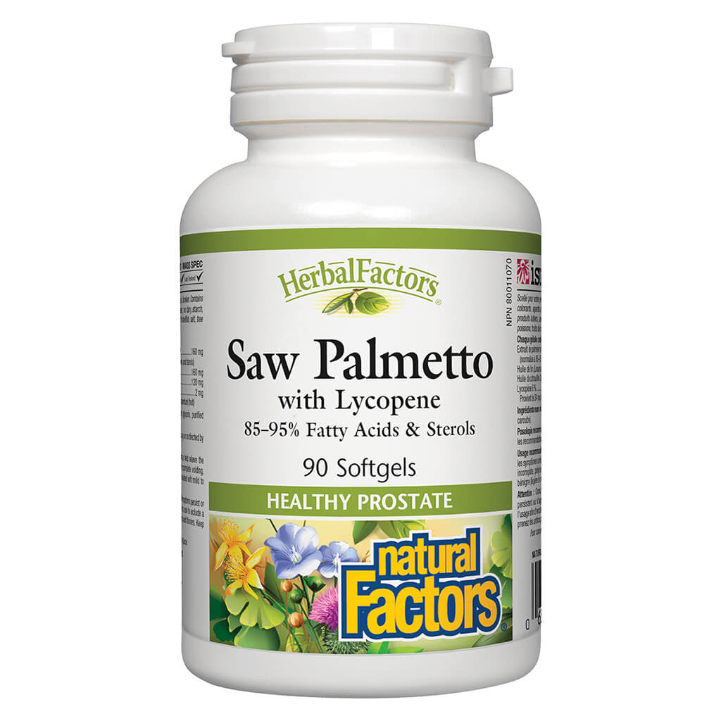 Saw Palmetto with Lycopene Supplement - HerbalFactors for Prostate & Urinary Health - Supports Hair Growth & Hormone Balance - Ideal for Men's Wellness & Daily Health Routine