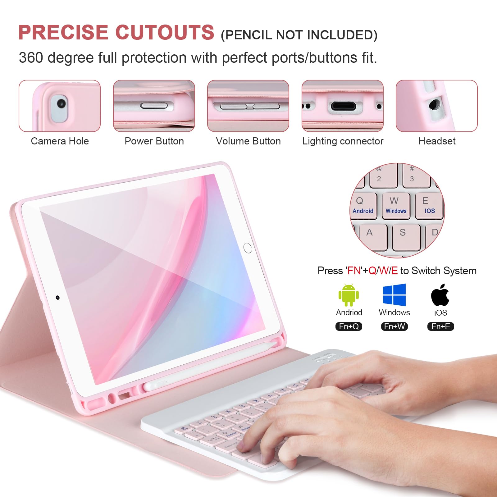 Bluetooth Keyboard Case for iPad 9.7
