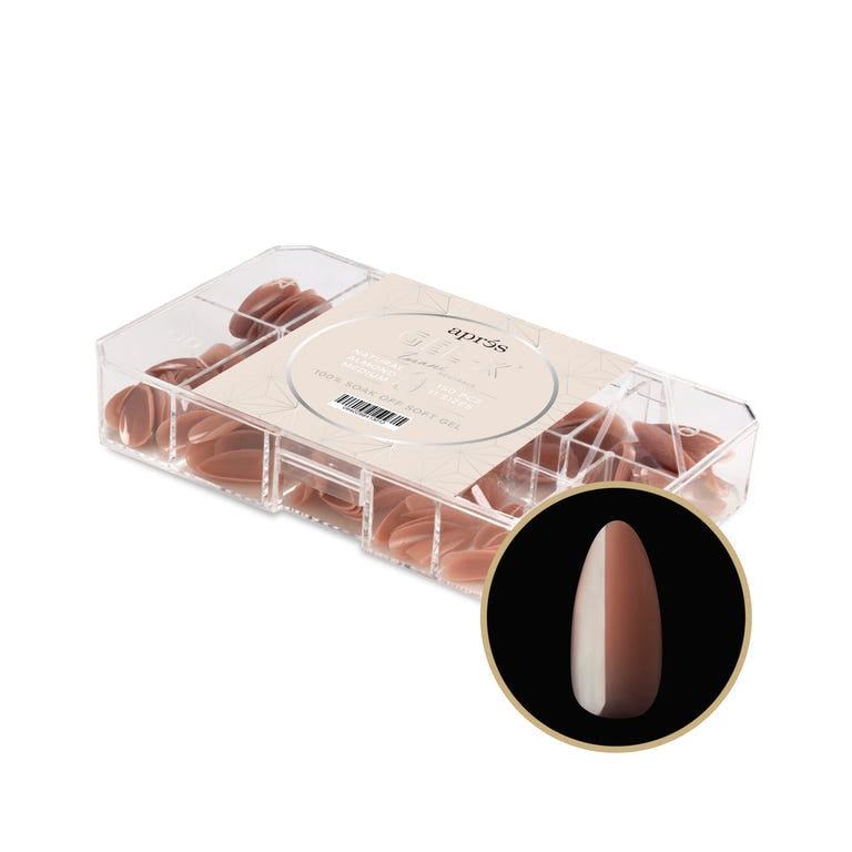 Apres Gel X Neutrals Imani Natural Tips 150pc Medium Almond - Professional Salon Quality Press-On Nails for Home Manicure, Wedding, Party & Special Occasions