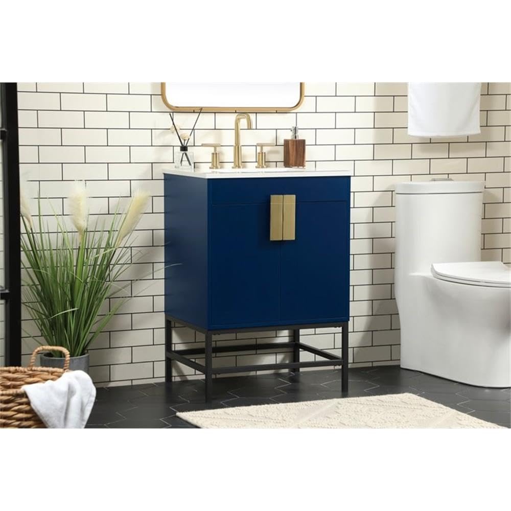 32 Inch White Modern Bathroom Vanity with Under Sink Storage - Elegant Single Sink Bathroom Cabinet Organizer for Small Space Bathroom Decor | Perfect for Apartment, Guest Bath & Powder Room Organization