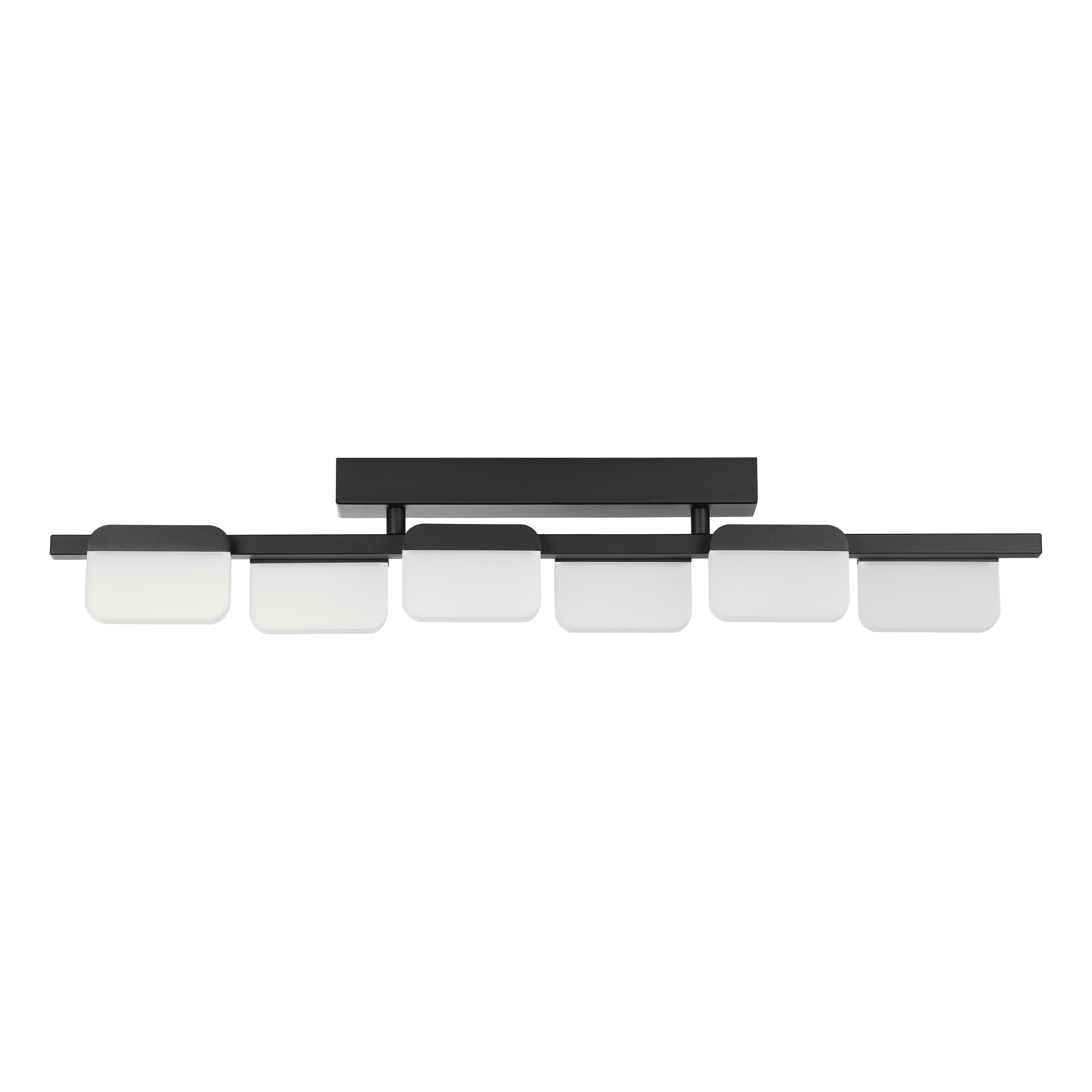 Eglo Ervidel 6-Light Black LED Ceiling Flush Mount with Acrylic Shades - Modern Lighting for Living Room, Bedroom, or Hallway