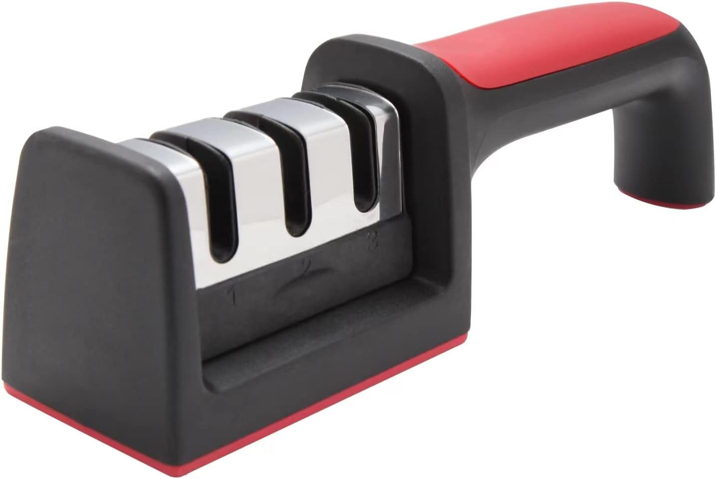 Premium Knife Sharpener for Kitchen Knives - 3 Groove Professional Sharpening System with Non-Slip Handle | Durable Chef-Grade Tool for Home & Professional Use | Perfect for Daily Cooking, Hunting, and Outdoor Activities