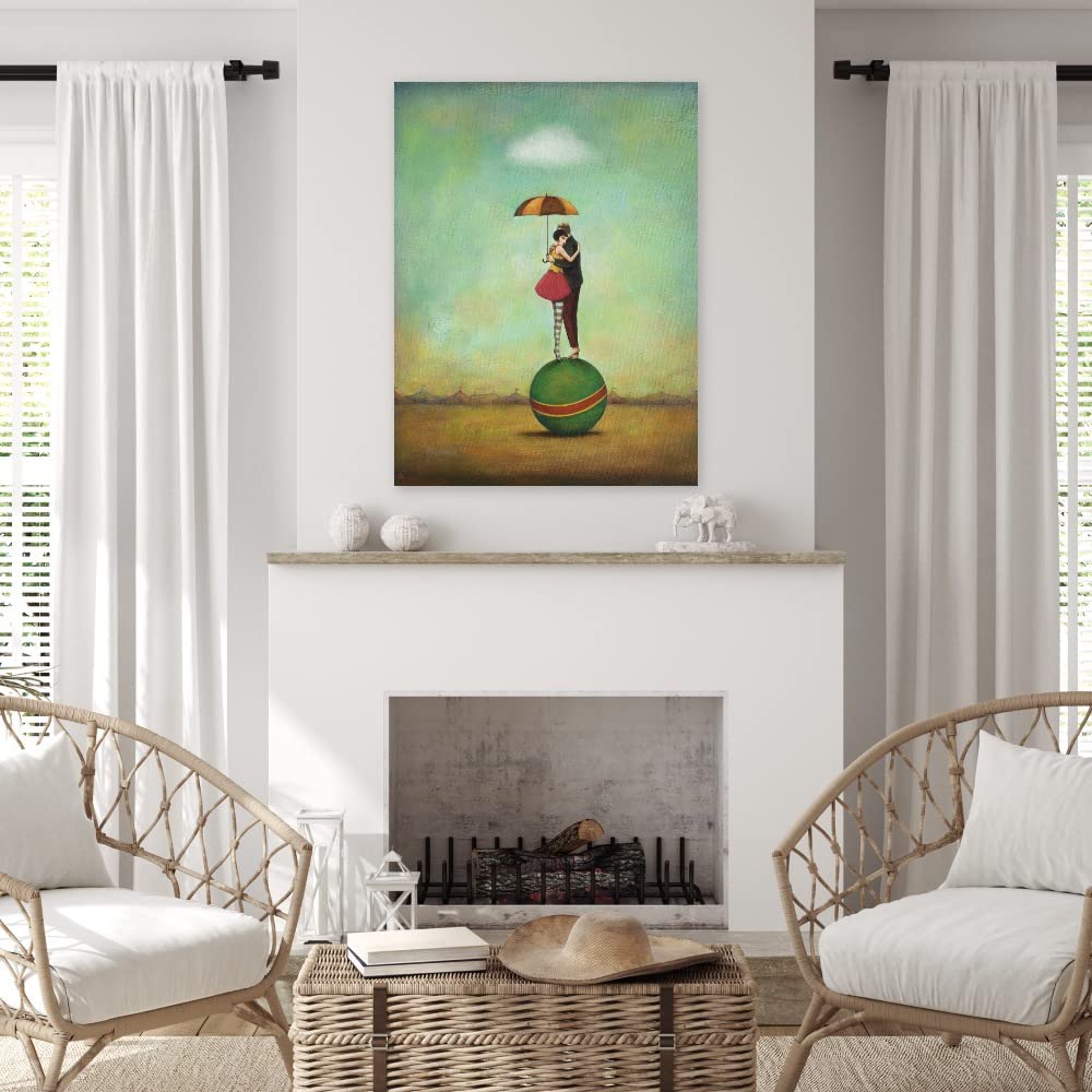 Circus Romance Fine Art Canvas Wall Decor by Artist Duy Huynh - 32x43 Inch Ready-to-Hang Painting for Living Room, Bedroom, Office & More - Perfect for Home Decor, Gifts & Art Lovers