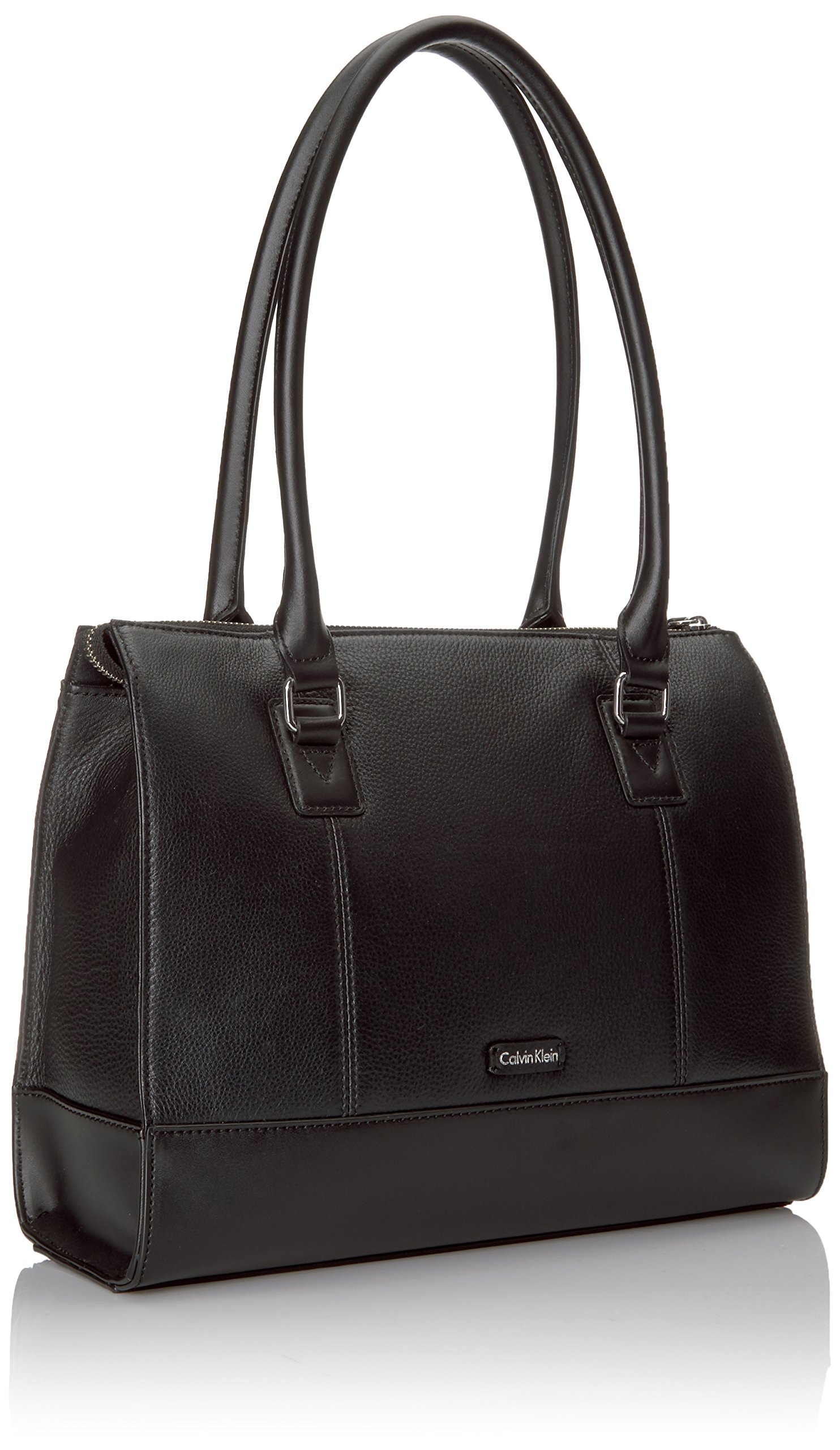 Calvin Klein Modena Color Block Leather Tote Bag for Women - Stylish Designer Handbag for Work, Travel & Everyday Use