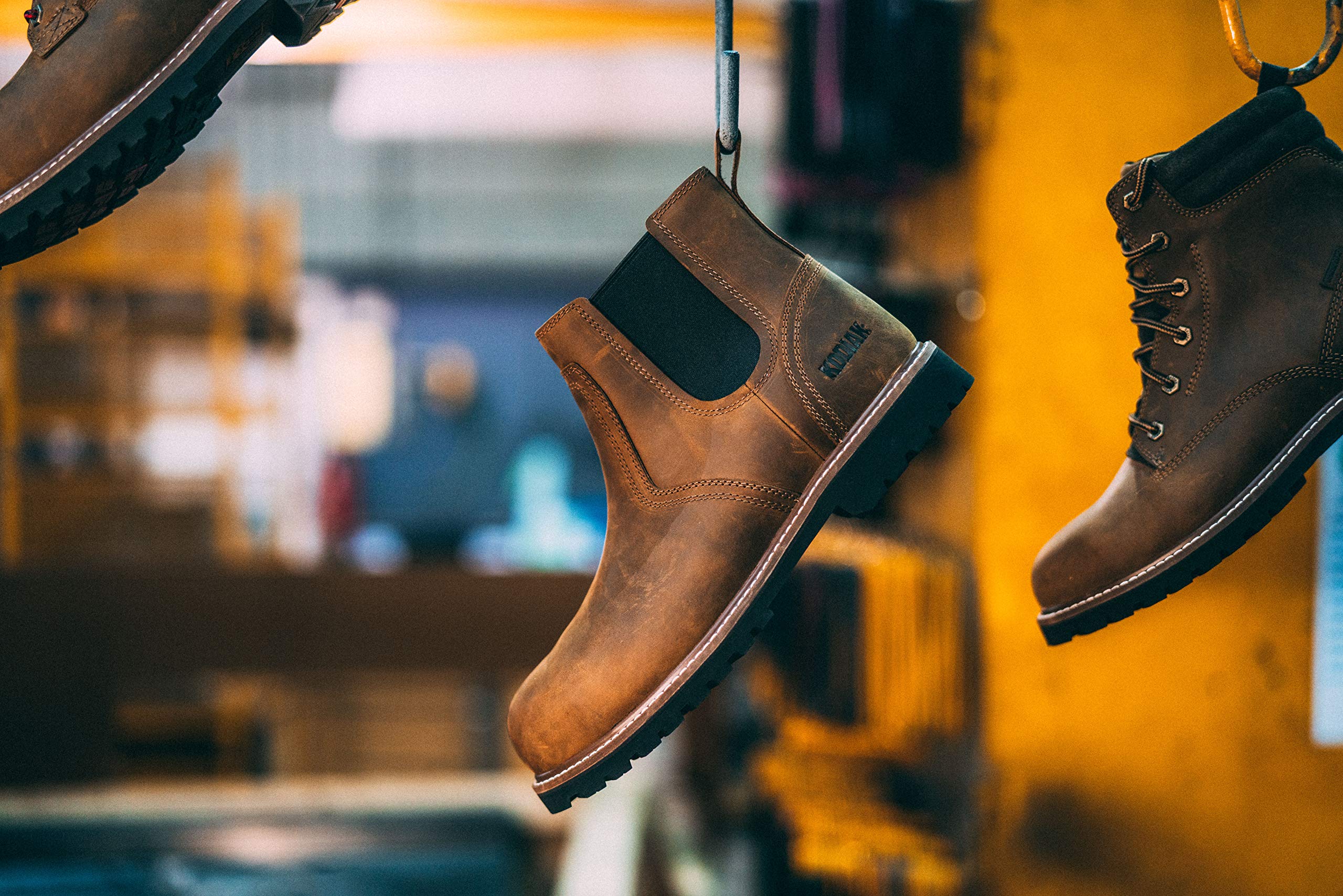 Kodiak Men's McKinney Composite Toe Water-Resistant Chelsea Work Boots - Slip Resistant Safety Shoes for Construction, Warehouse & Industrial Work